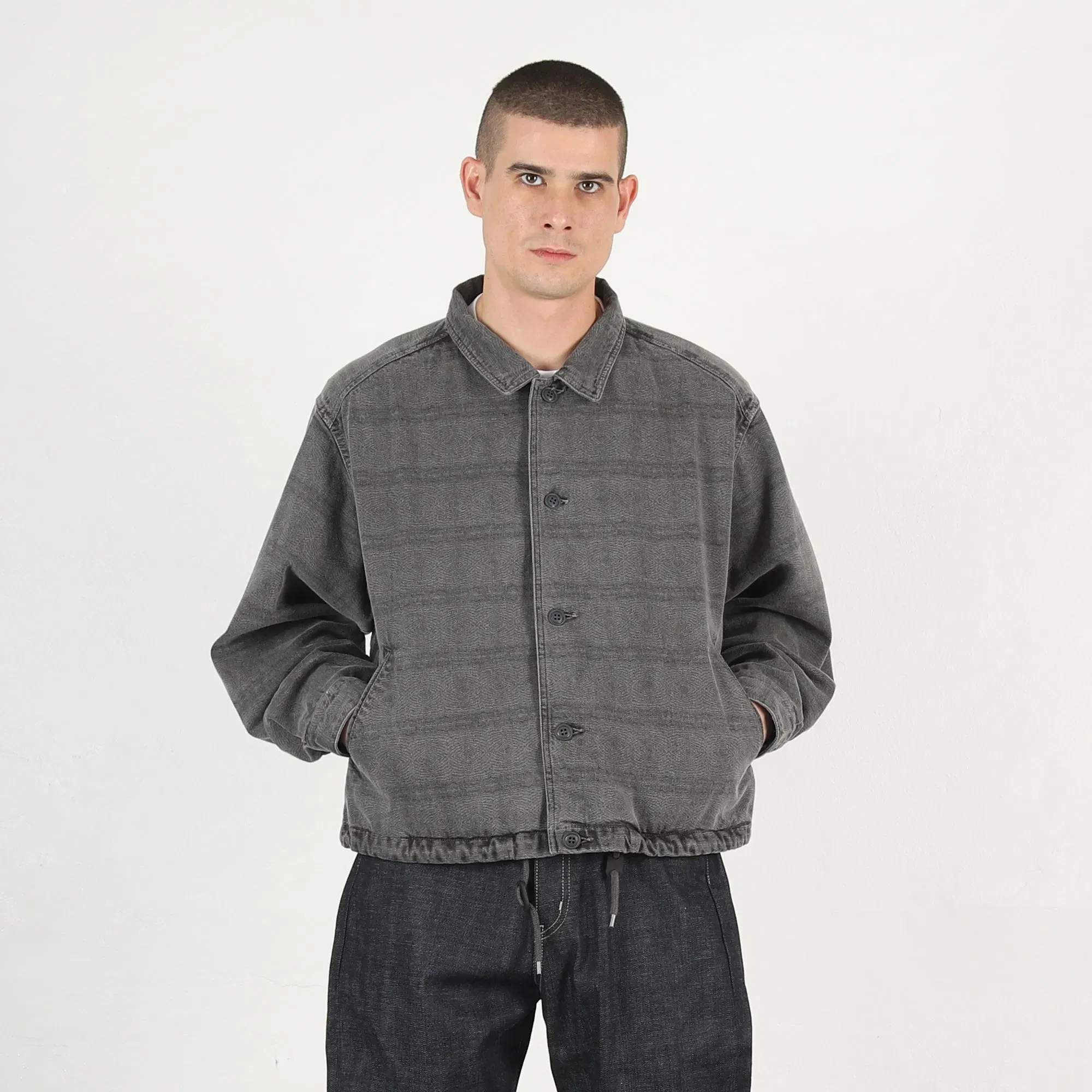 Cav Empt Overdye FK Pattern Button Jacket - Charcoal
