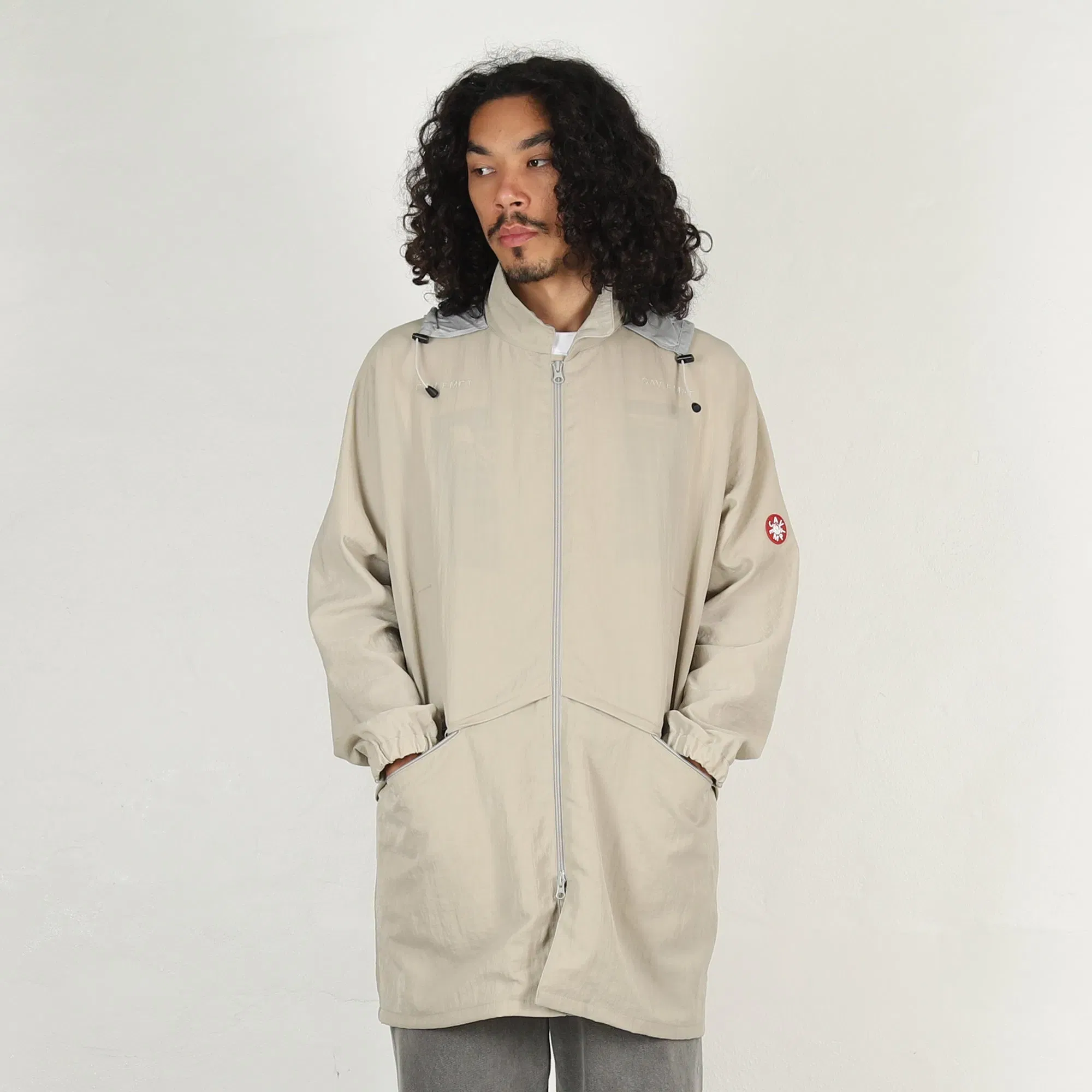 Cav Empt Solid Nylon Wing Coat - Grey