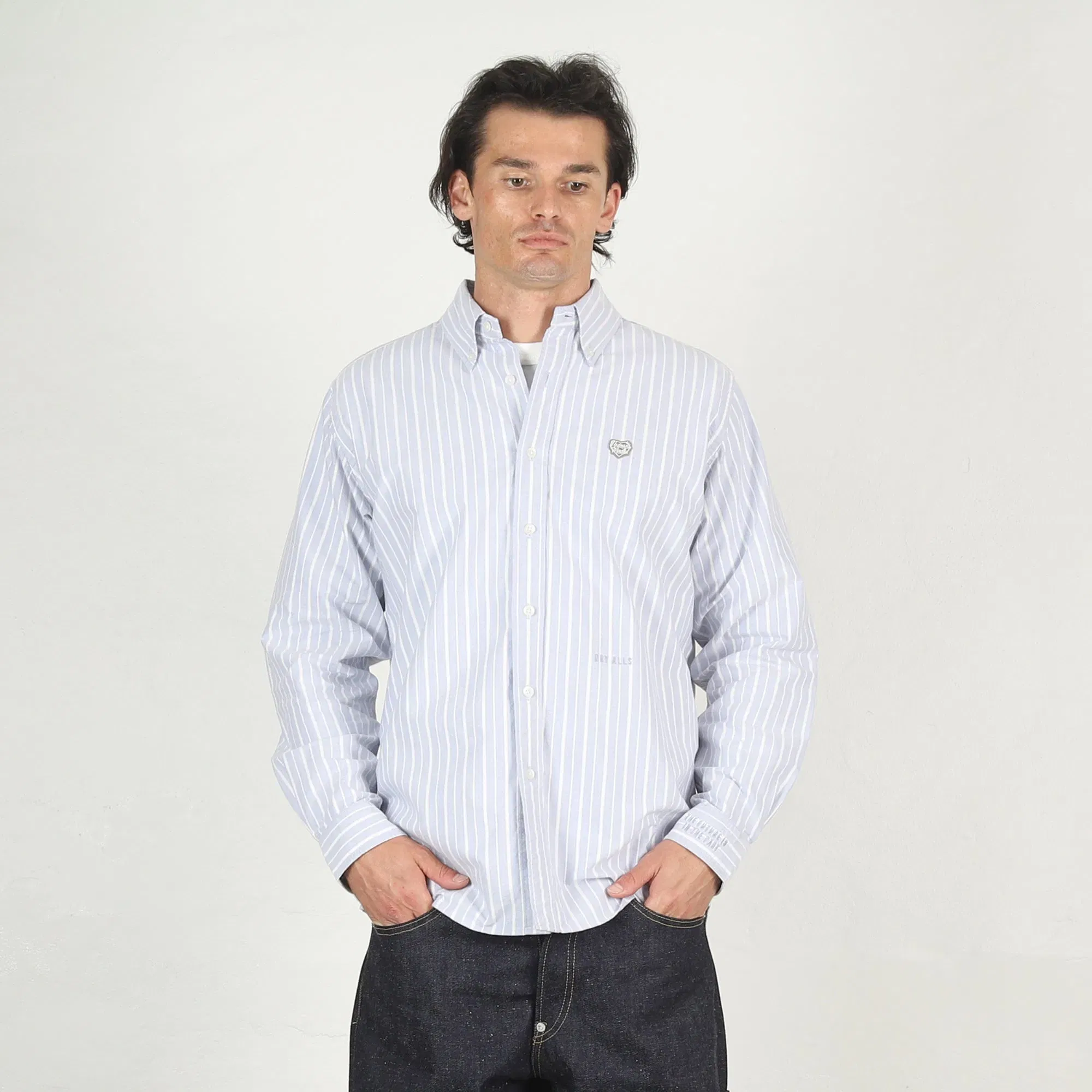 Human Made Stripe OX B.D Shirt - Blue