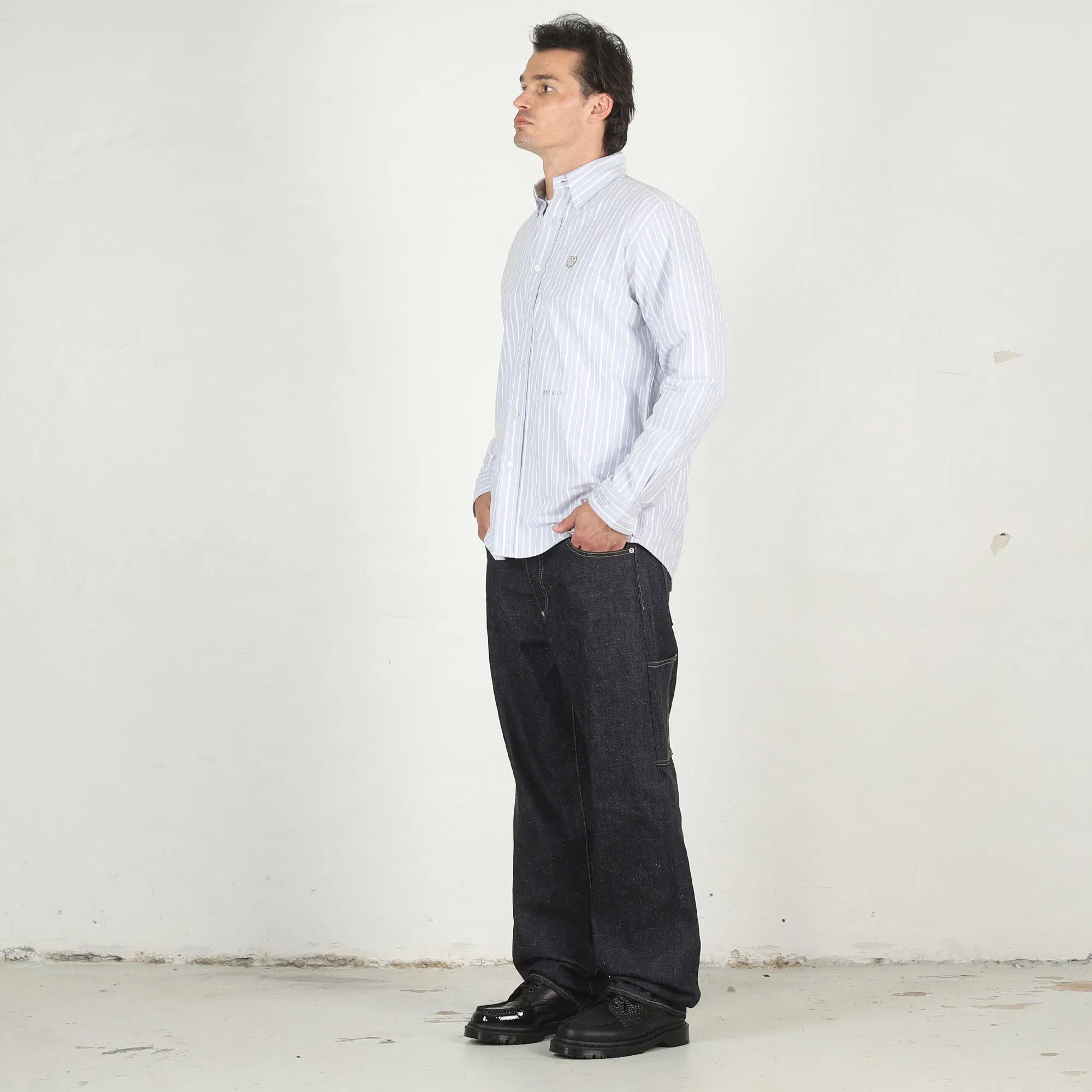 Human Made Stripe OX B.D Shirt - Blue