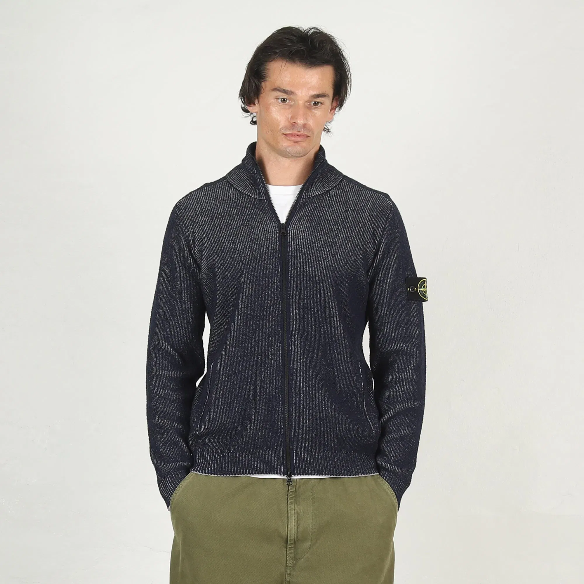 Stone Island 5100034 Cardigan - Bleu Melange