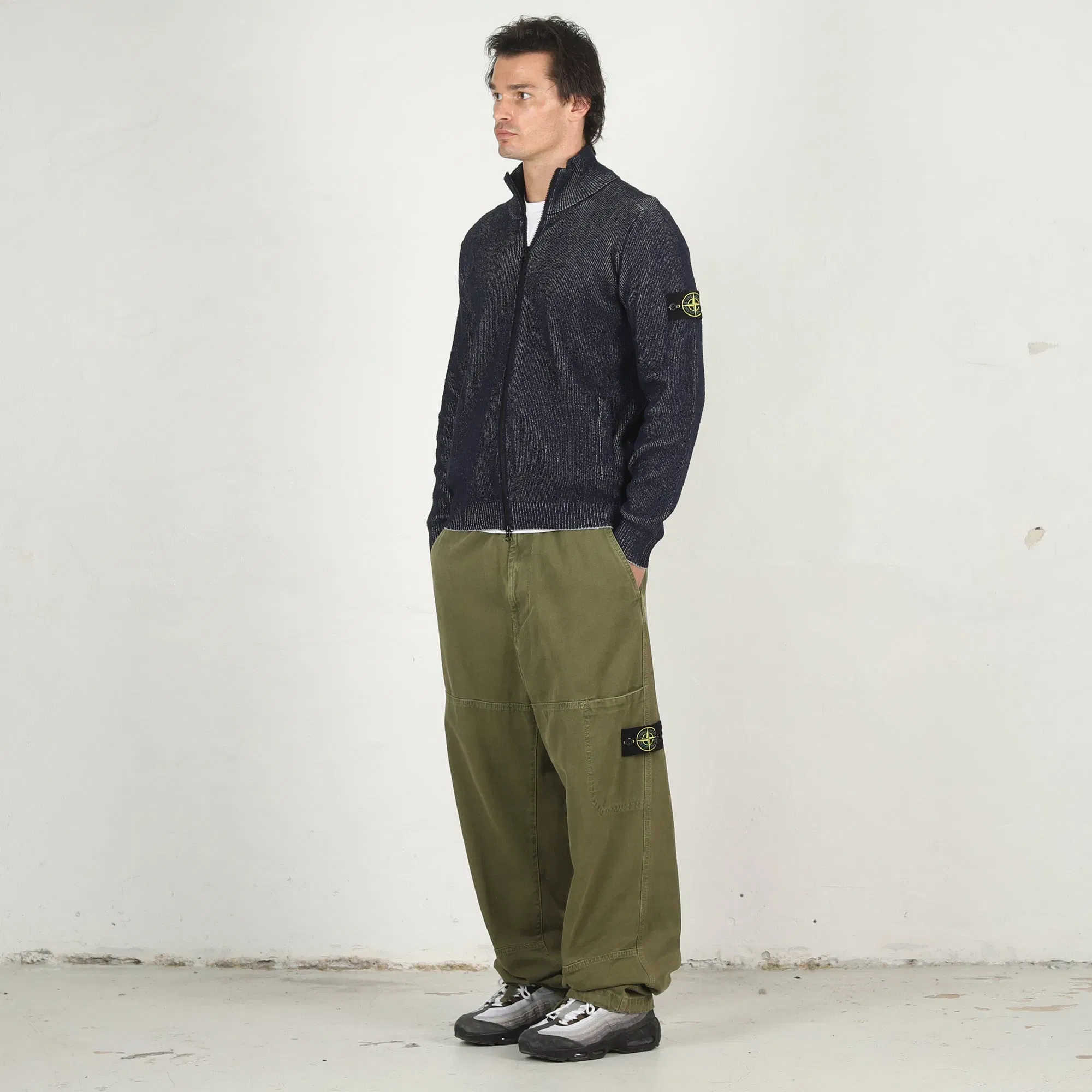 Stone Island 5100034 Cardigan - Bleu Melange