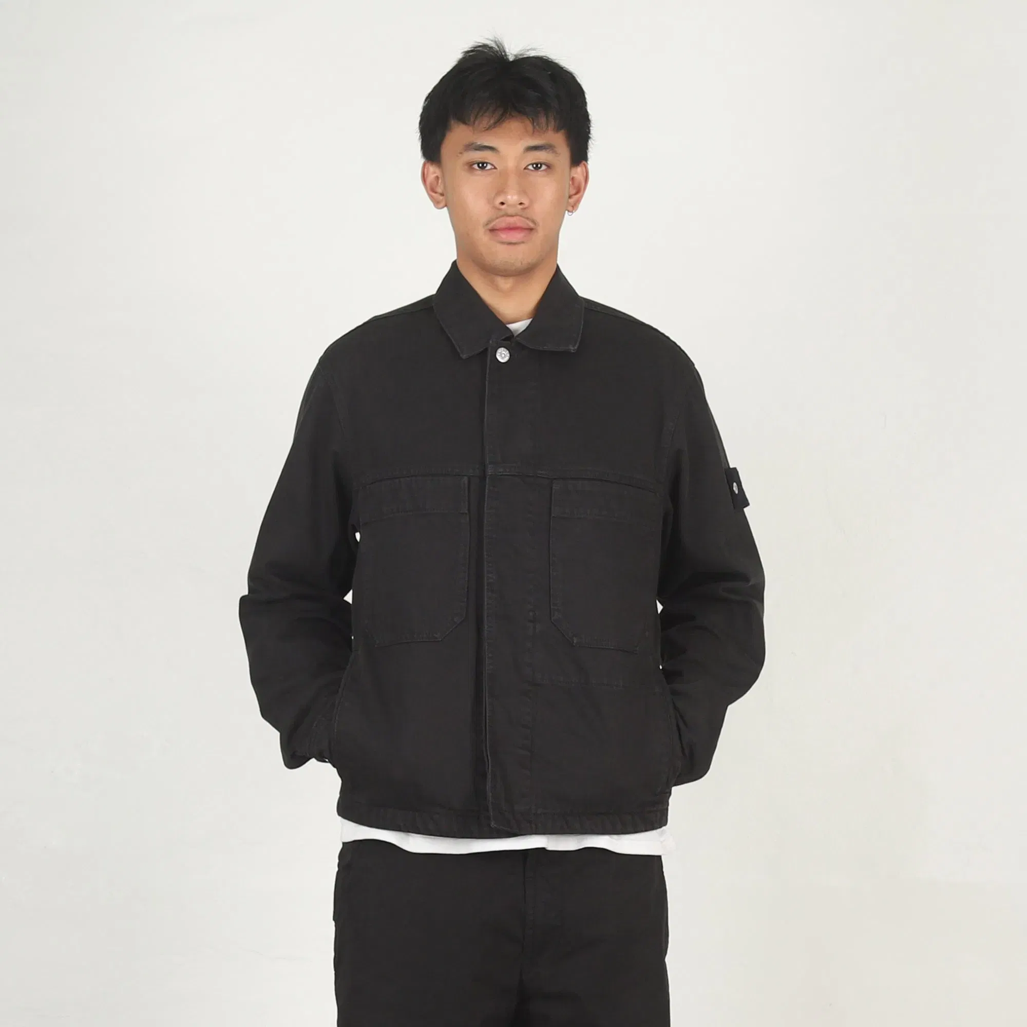 Stone Island 4100006 Biker Jacket - Black