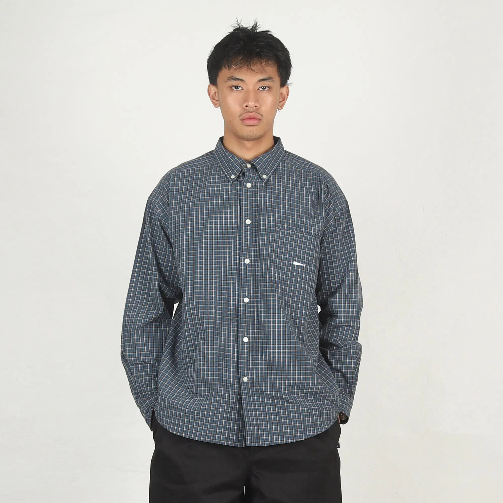 Descendant Kennedy's Plaid LS Shirt - Navy