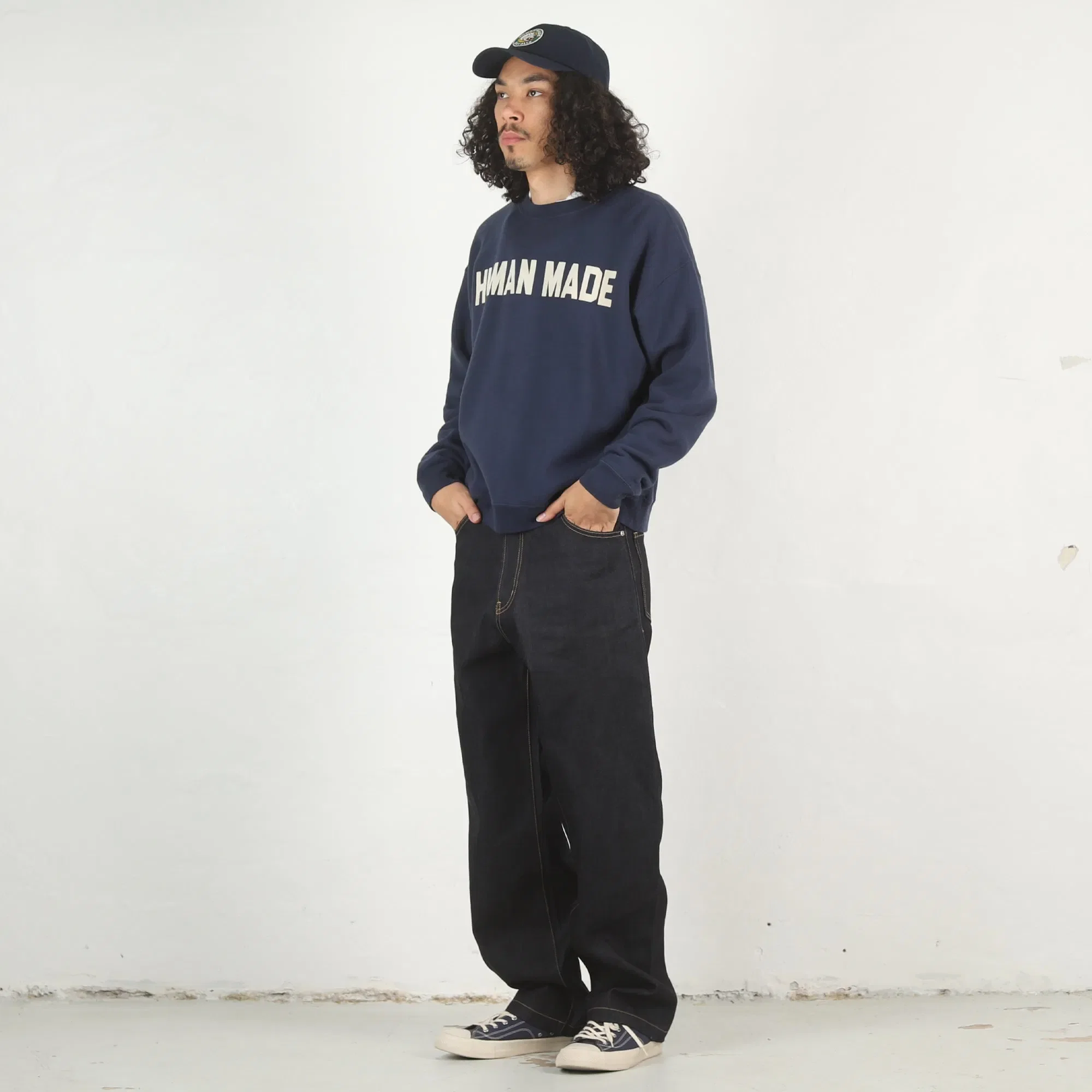 Human Made Wide Sweatshirt - Navy