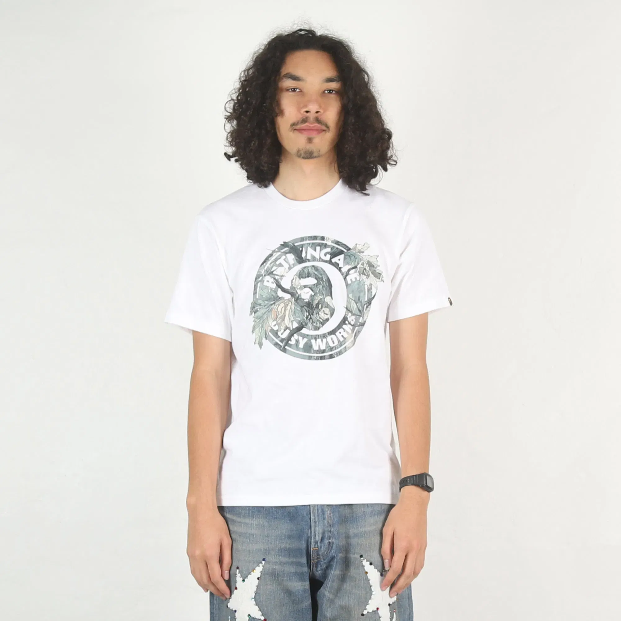 BAPE Tree Edge Camo Busy Works T-Shirt - White