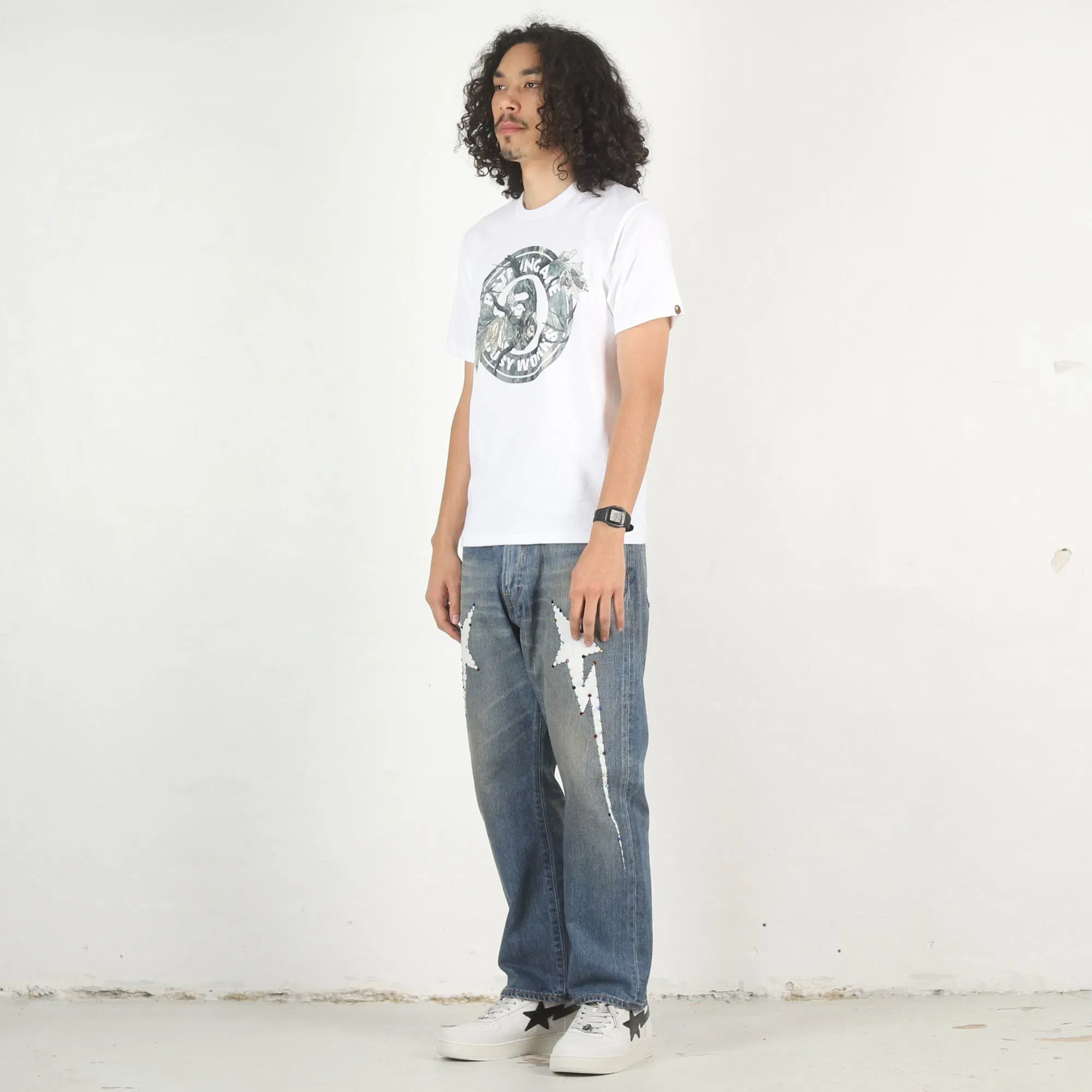 BAPE Tree Edge Camo Busy Works T-Shirt - White