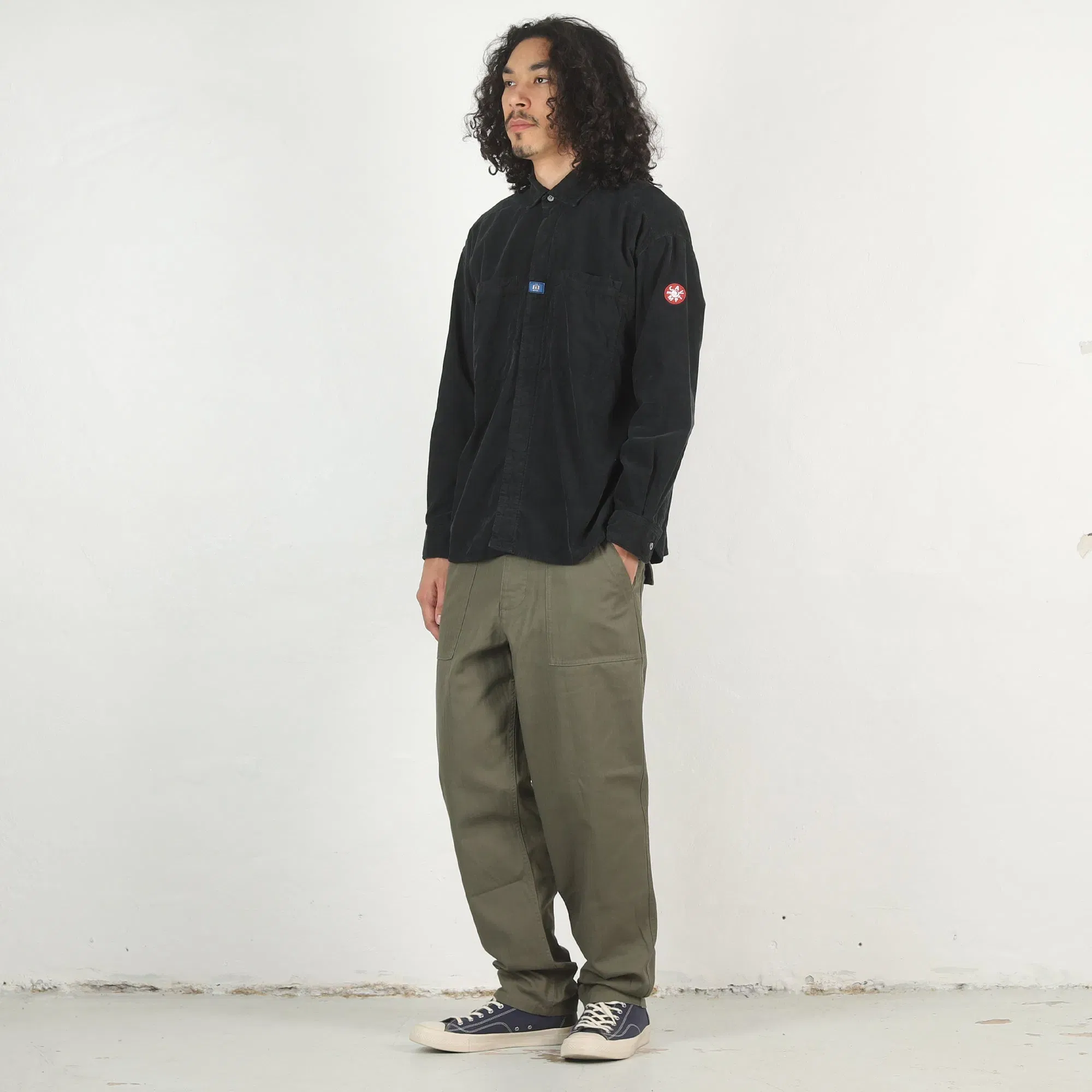 Cav Empt Overdye Cord Design Big Shirt - Charcoal