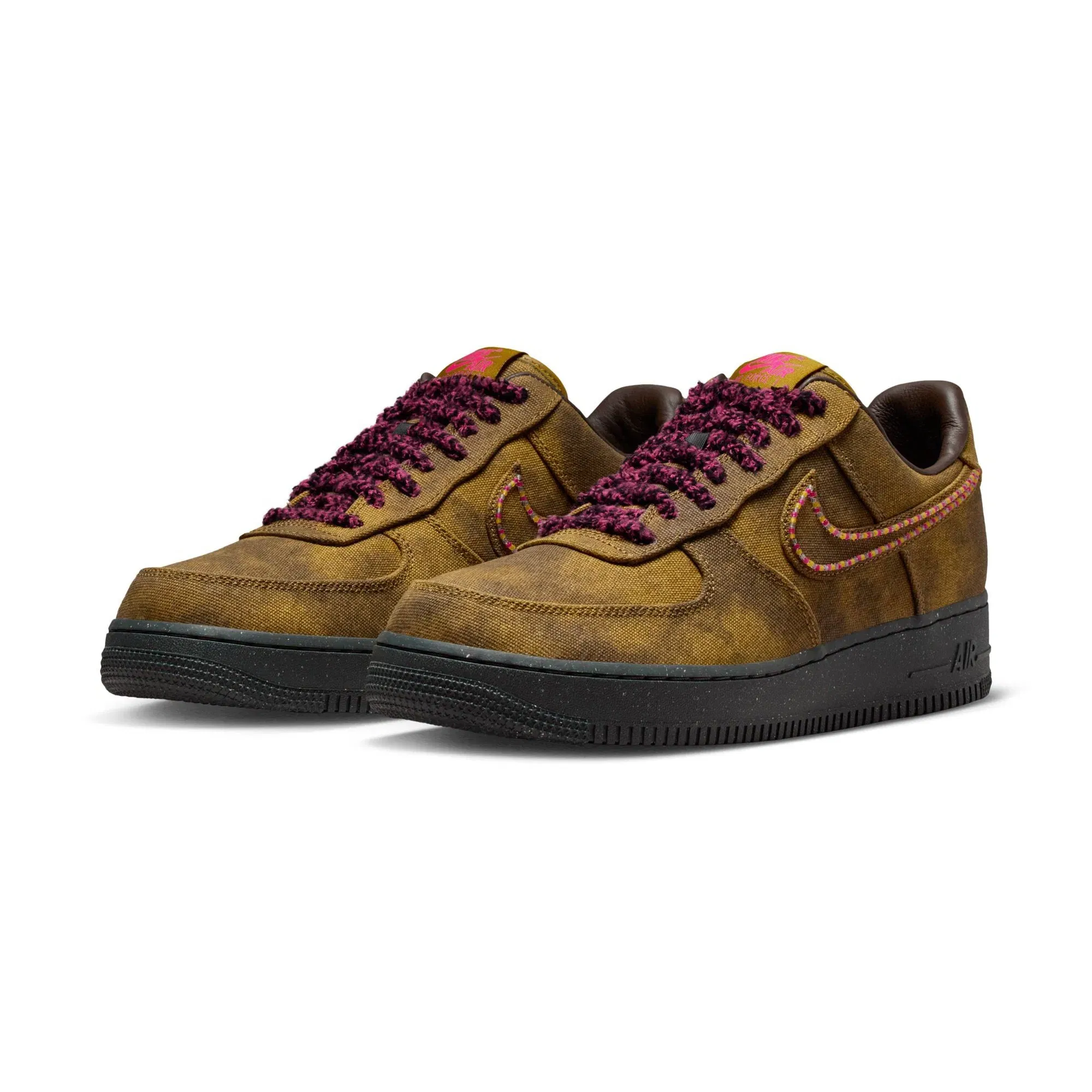 Nike Air Force 1 Boucle QS - Desert Moss/Fierce PInk