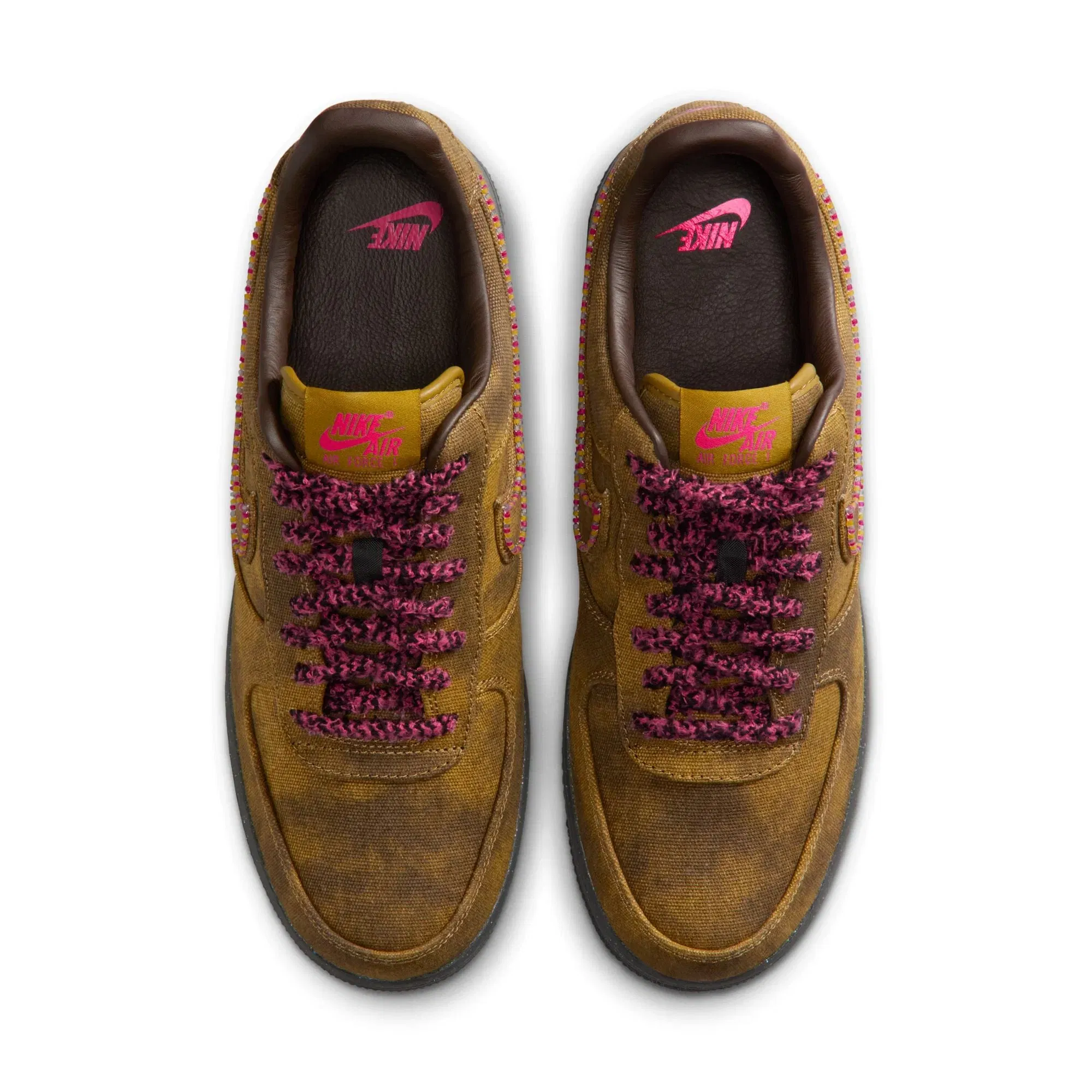 Nike Air Force 1 Boucle QS - Desert Moss/Fierce PInk