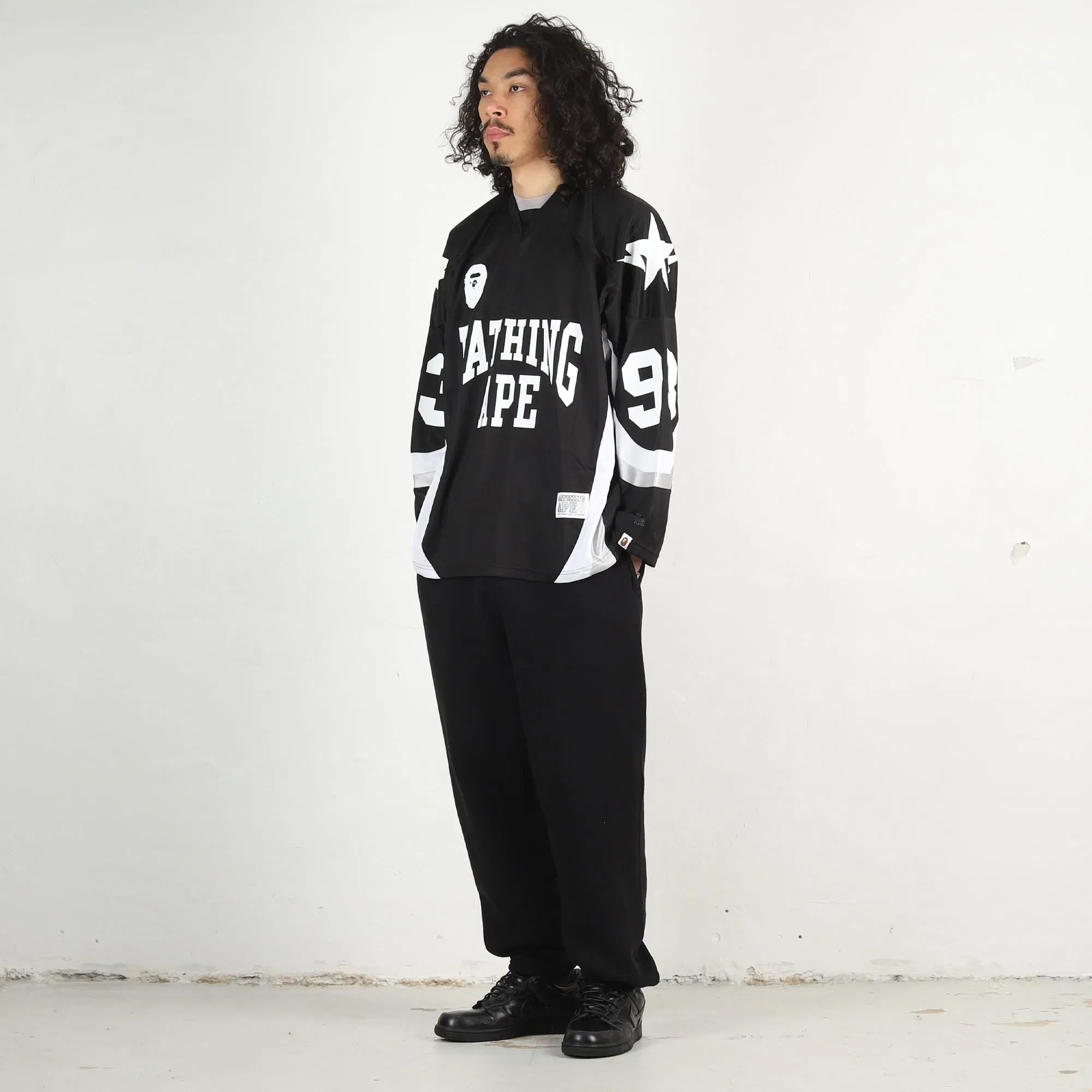 BAPE Line Camo Jacquard Ice Hockey Jersey - Black