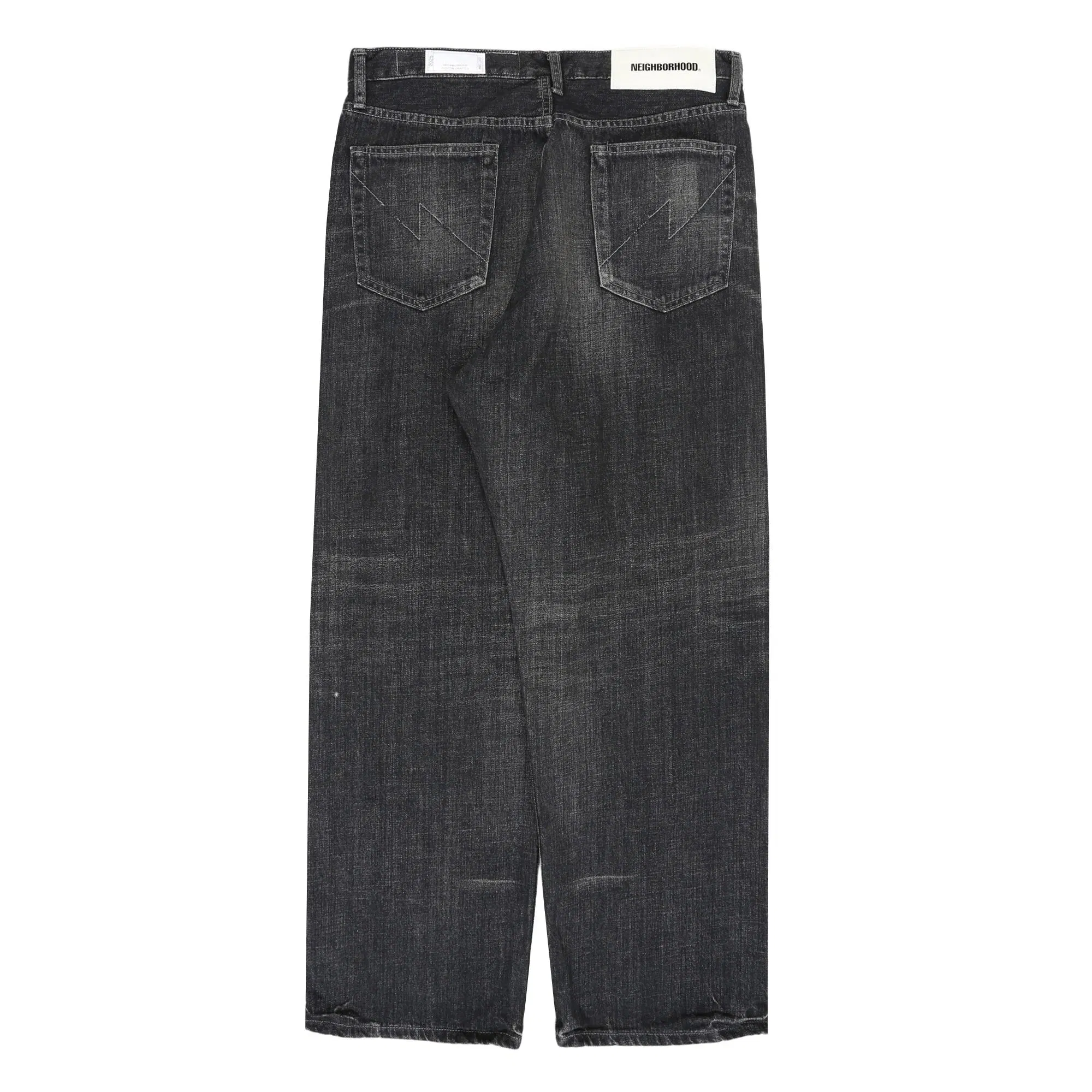 Neighborhood Washed Denim DP Wide Pants - Black