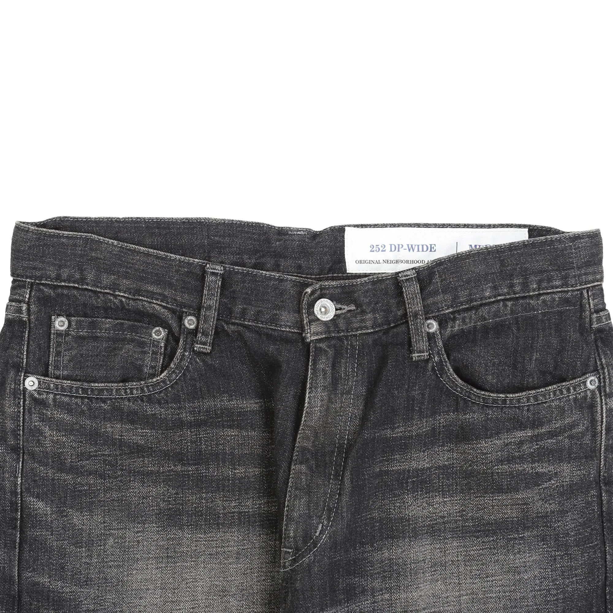 Neighborhood Washed Denim DP Wide Pants - Black