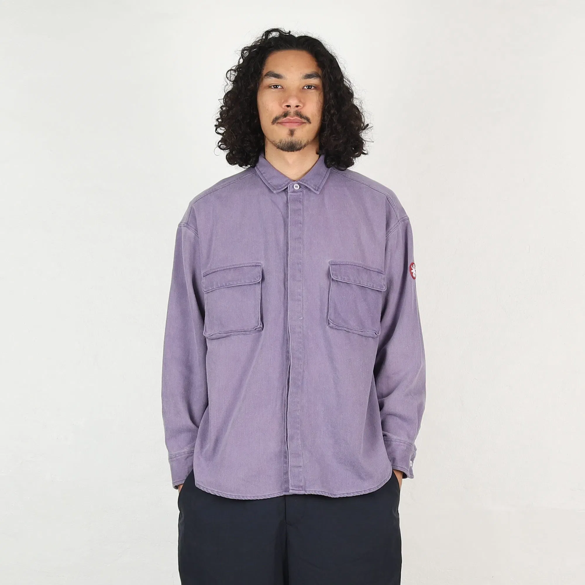 Cav Empt Overdye Cotton Twill Big Shirt - Purple