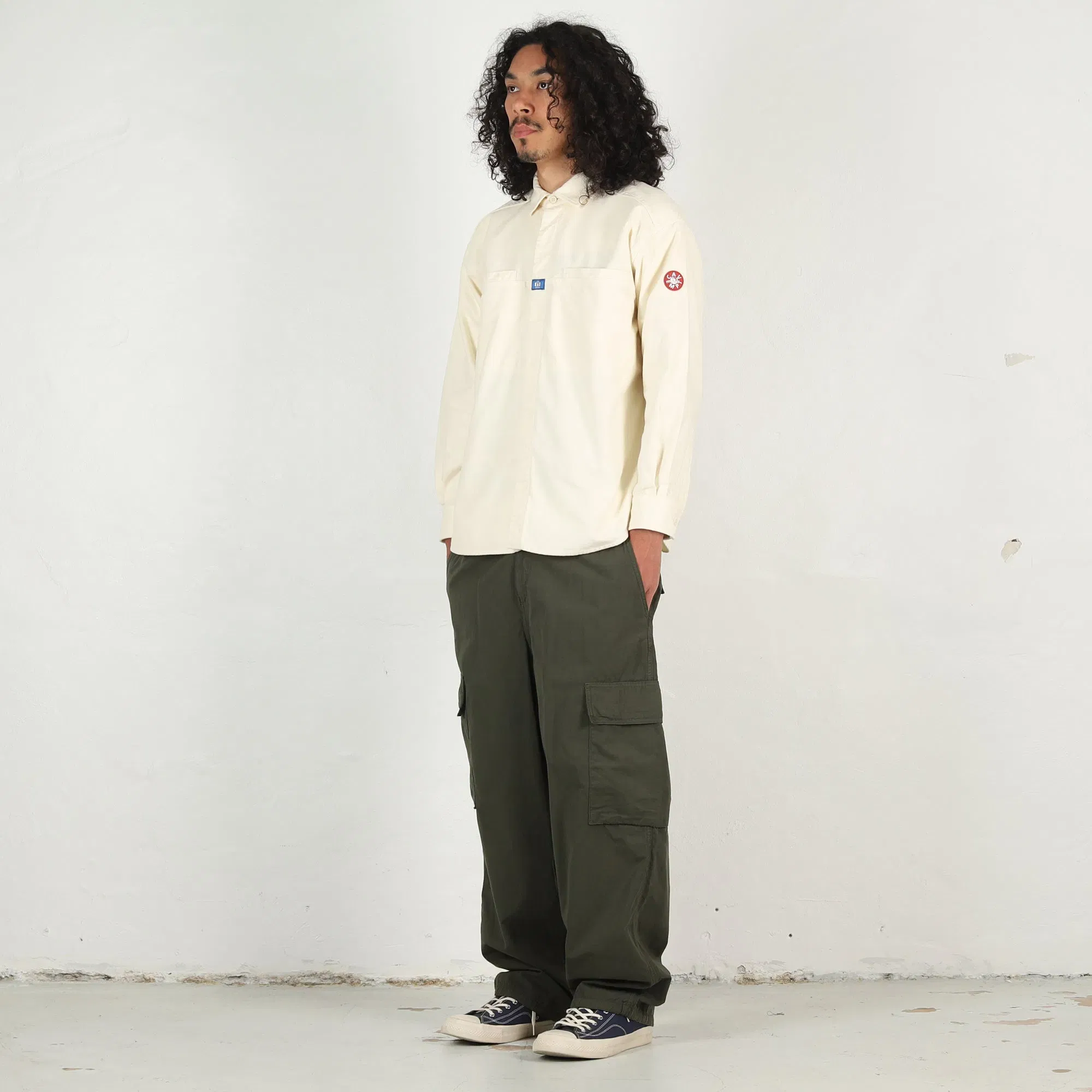 Cav Empt Brushed Cotton Design Big Shirt - White