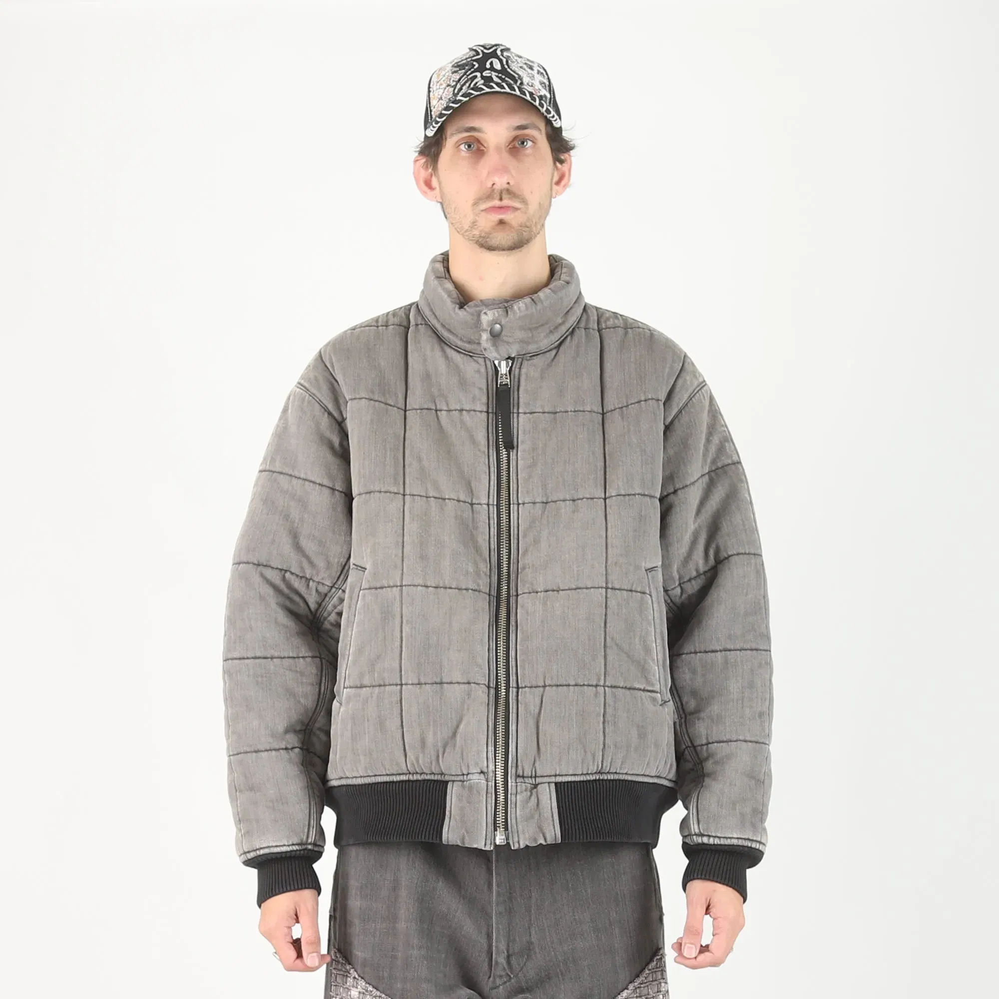 CHITO Base Quilted Jacket - Washed Black