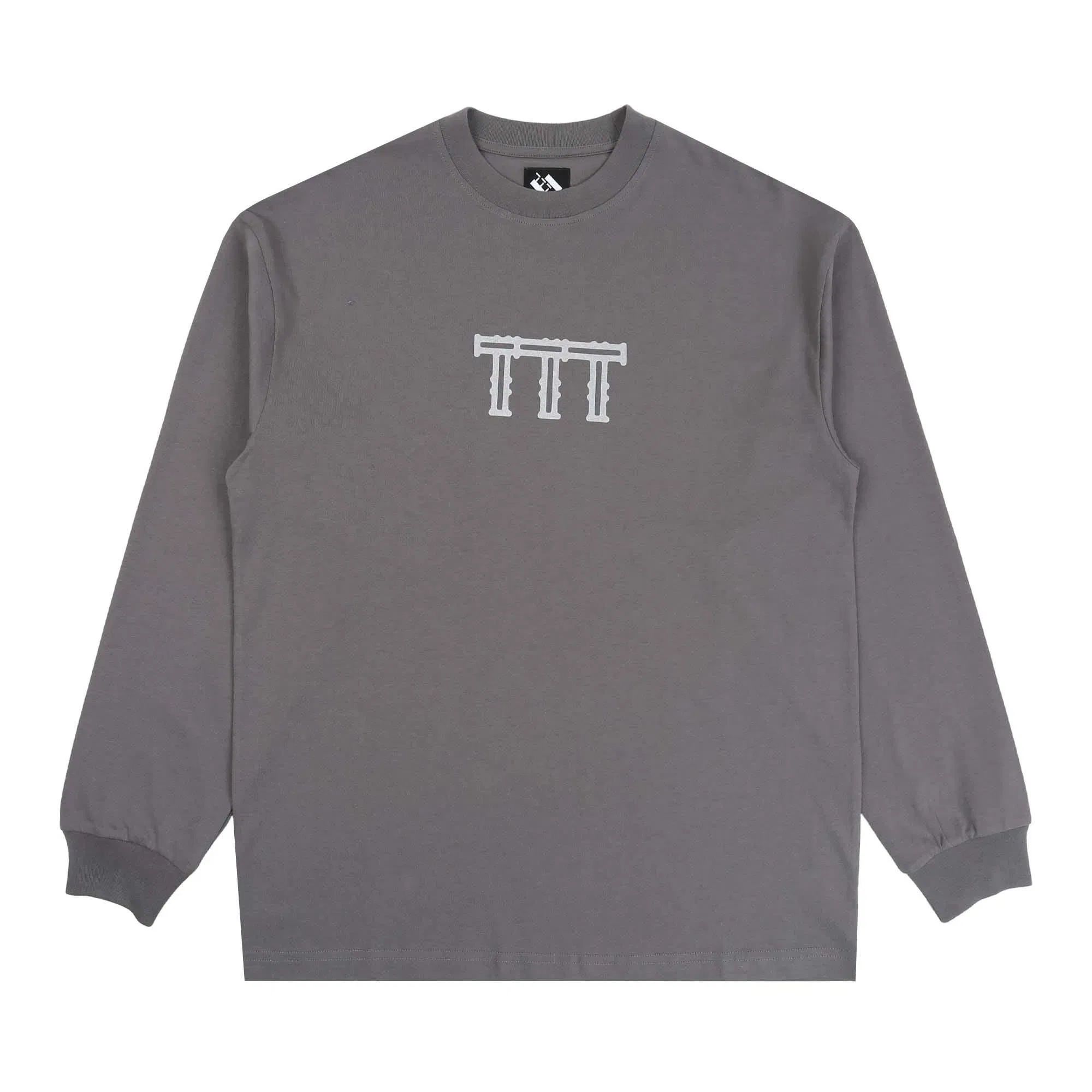 The Trilogy Tapes Cross Lattice LS T-Shirt - Charcoal