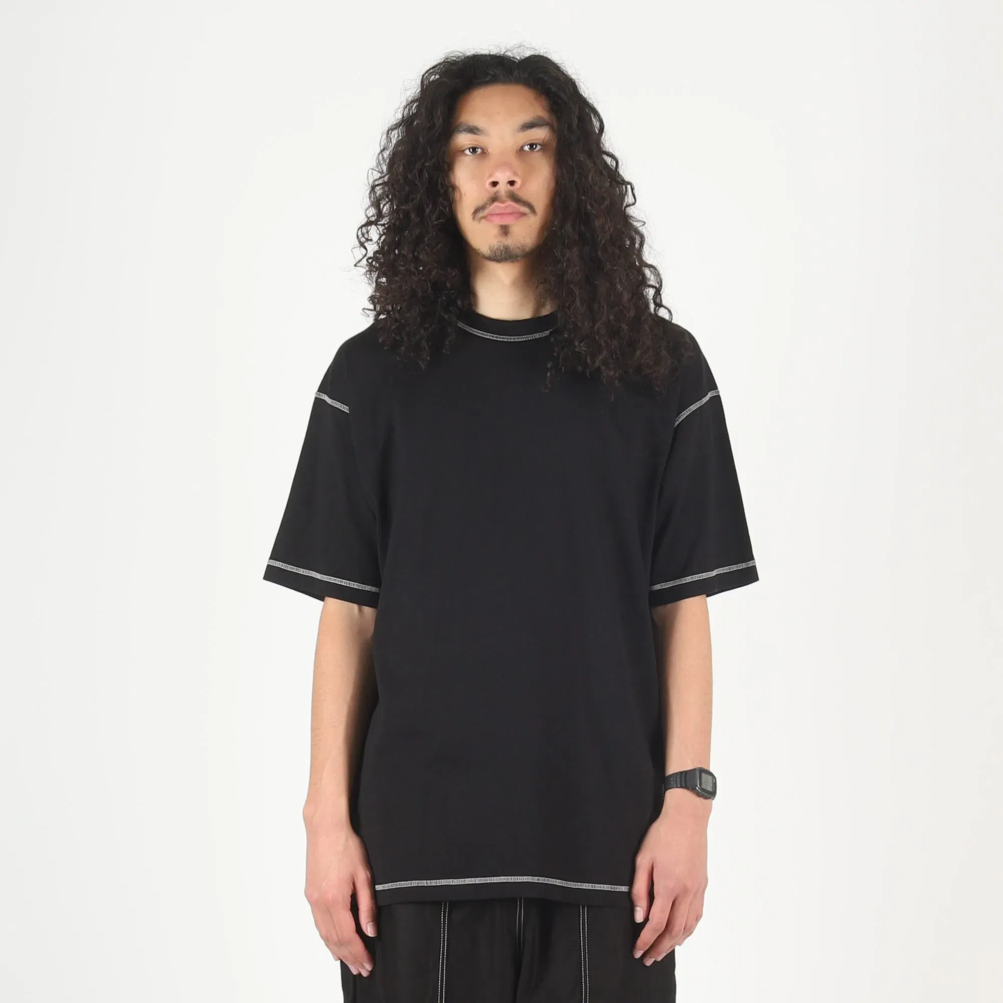 CDG HOMME Cotton Jersey Garment Dyed T-Shirt - Black