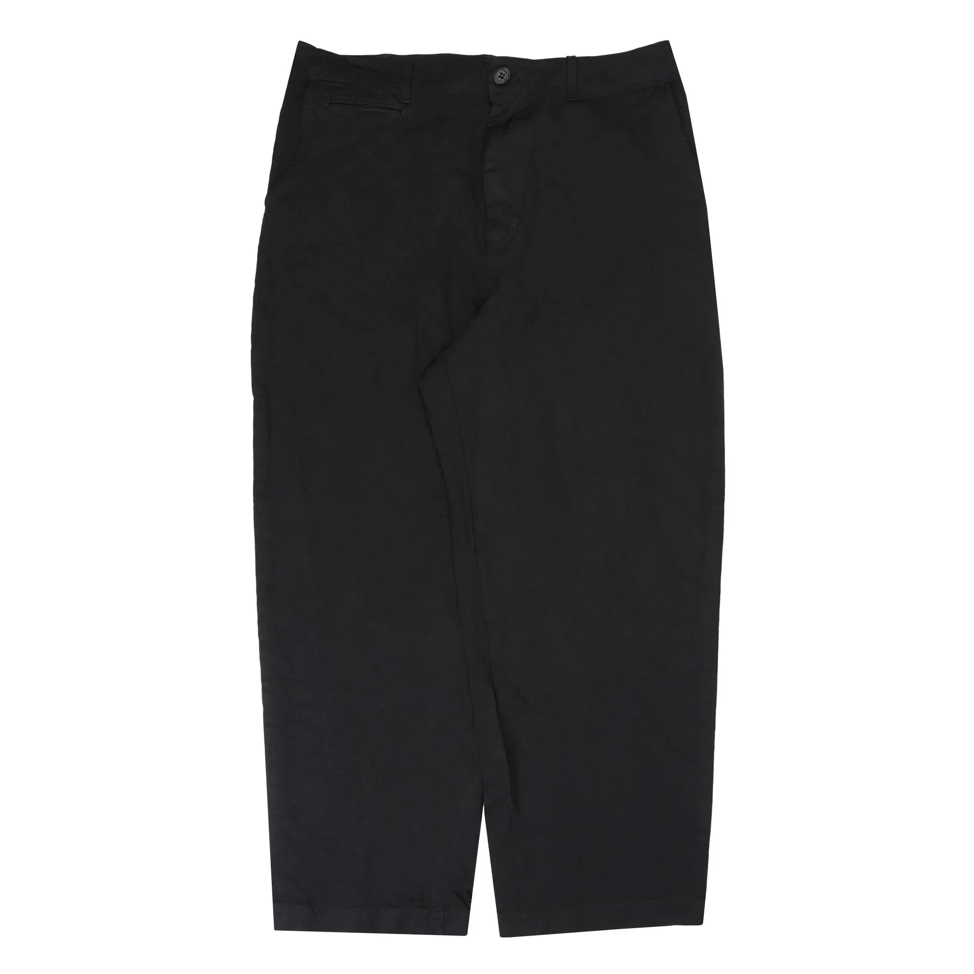 CDG HOMME Cotton Chino Cloth Garment Dyed Pants - Black