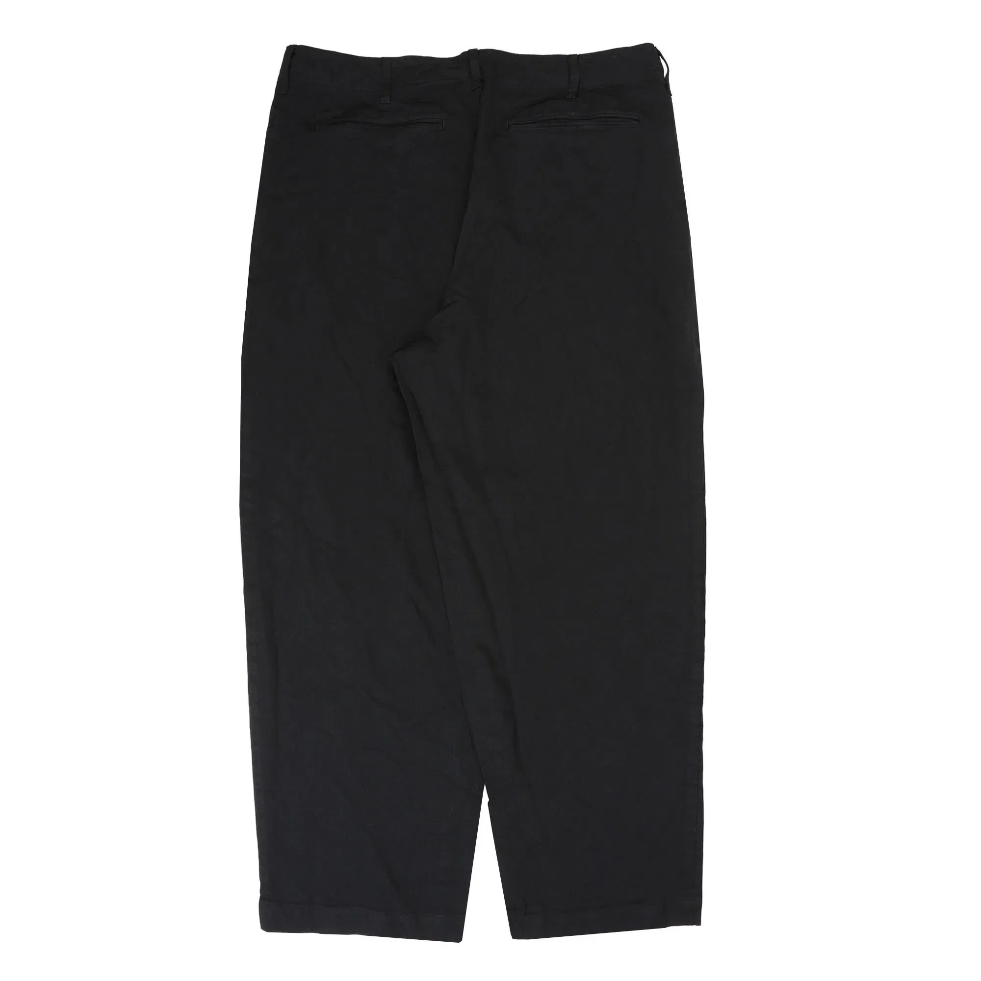 CDG HOMME Cotton Chino Cloth Garment Dyed Pants - Black