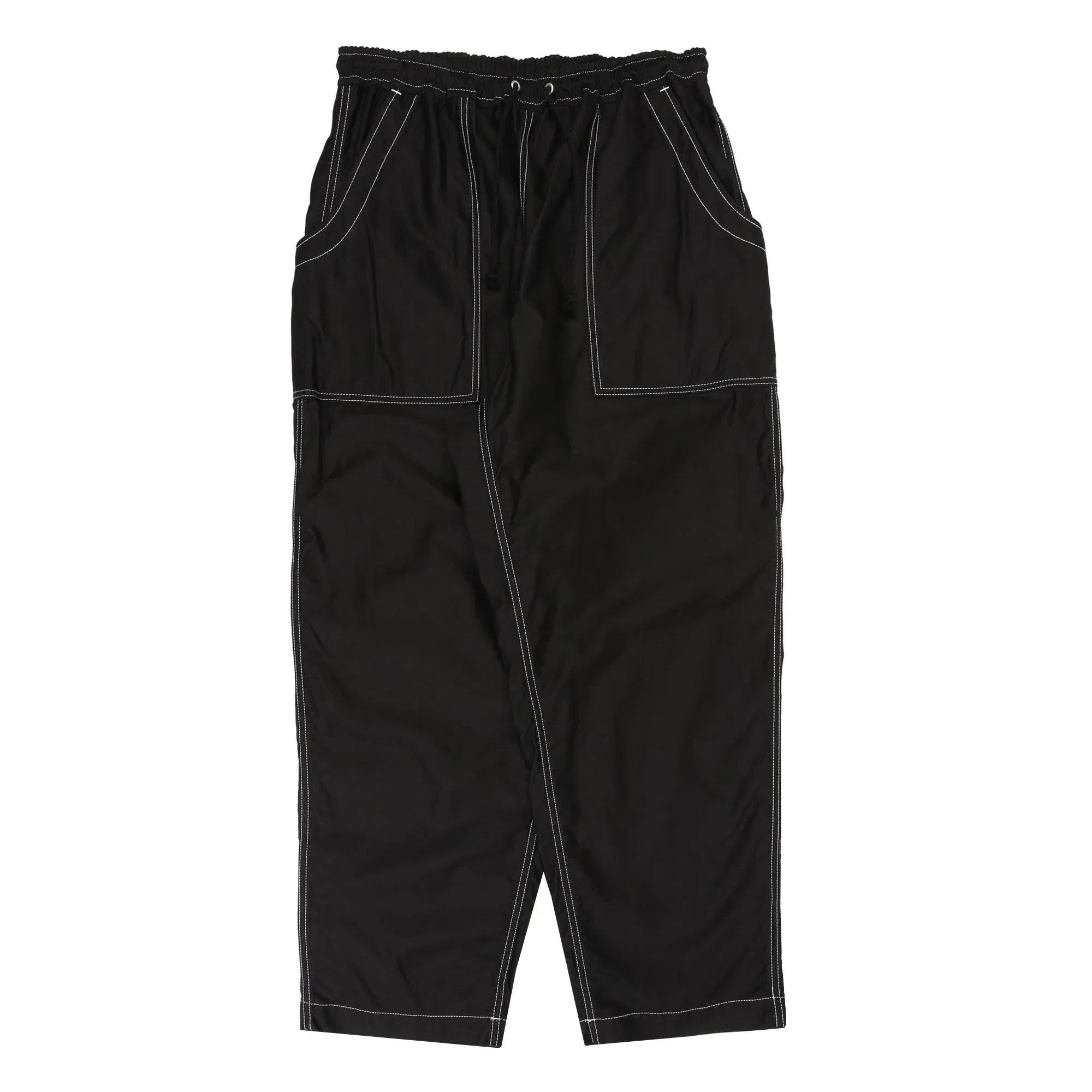 CDG HOMME Cotton Satin Garment Treated Pants - Black