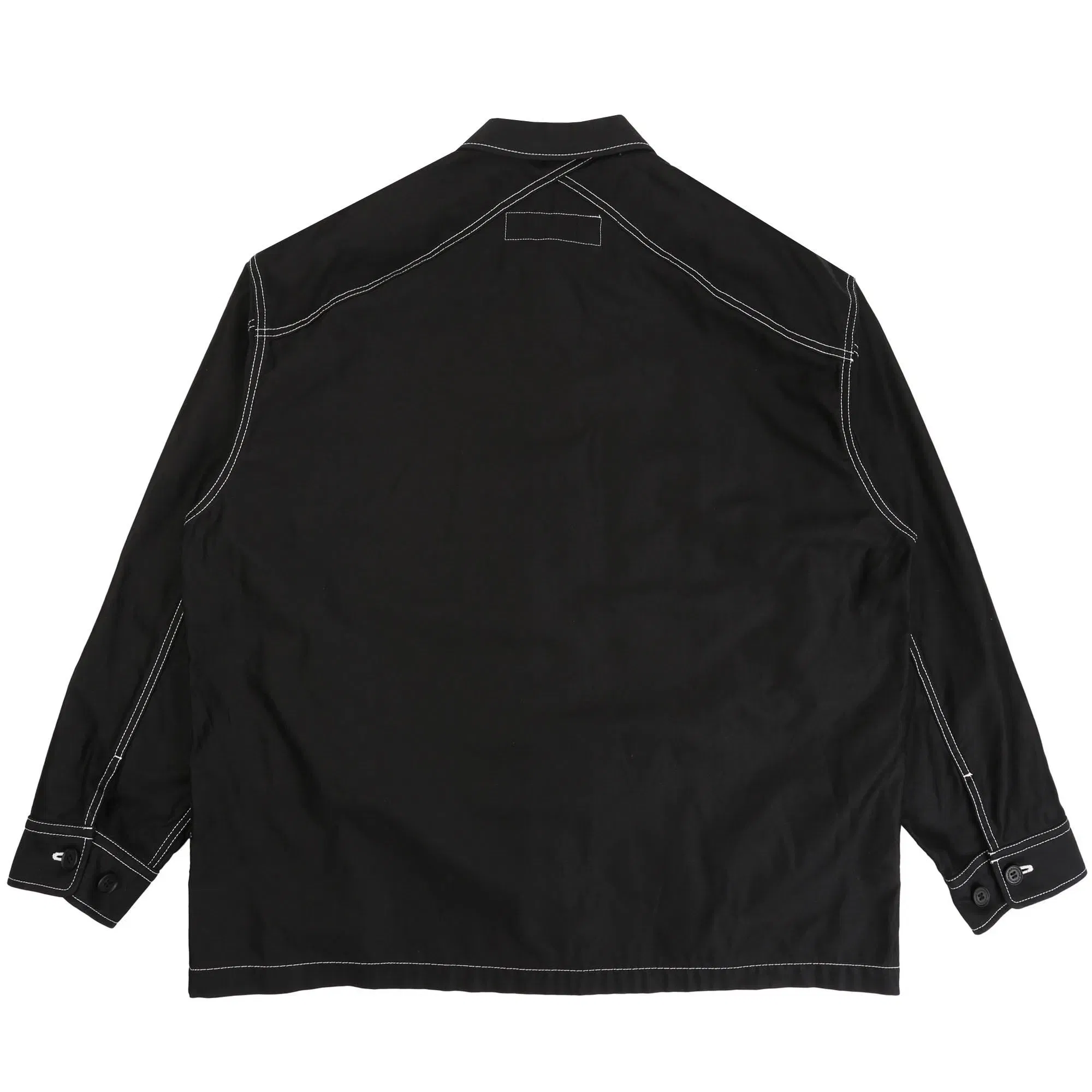 CDG HOMME Cotton Satin Garment Dyed Jacket - Black