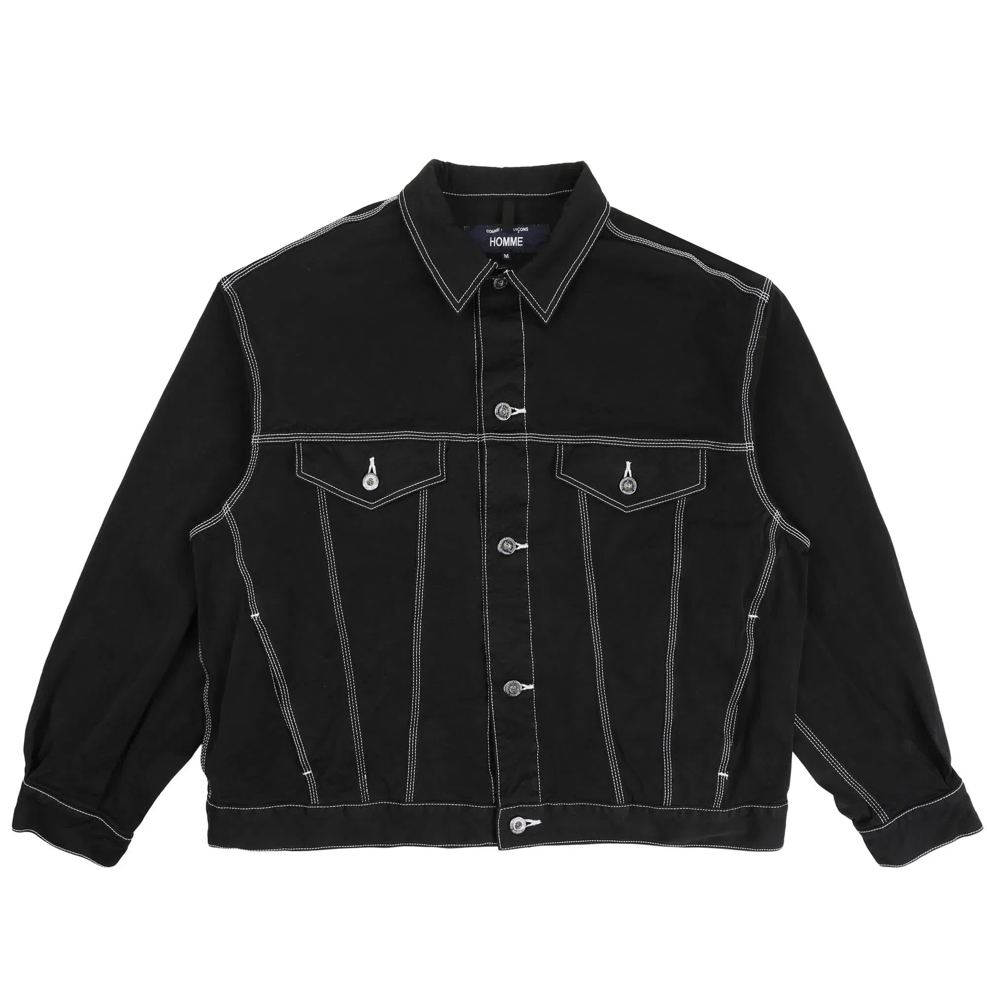 CDG HOMME Nylon Spun Twill Garment Dyed Jacket - Black