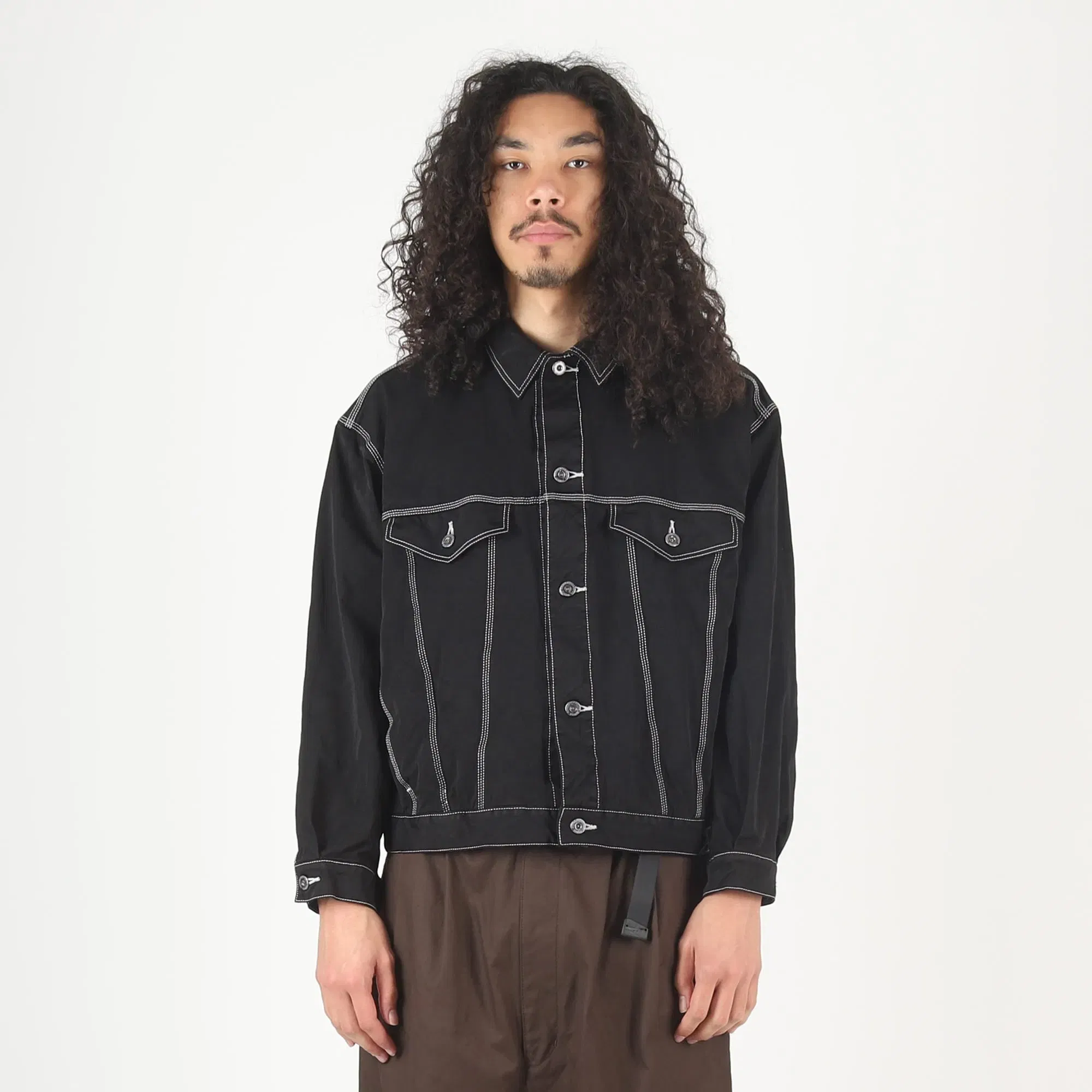CDG HOMME Nylon Spun Twill Garment Dyed Jacket - Black