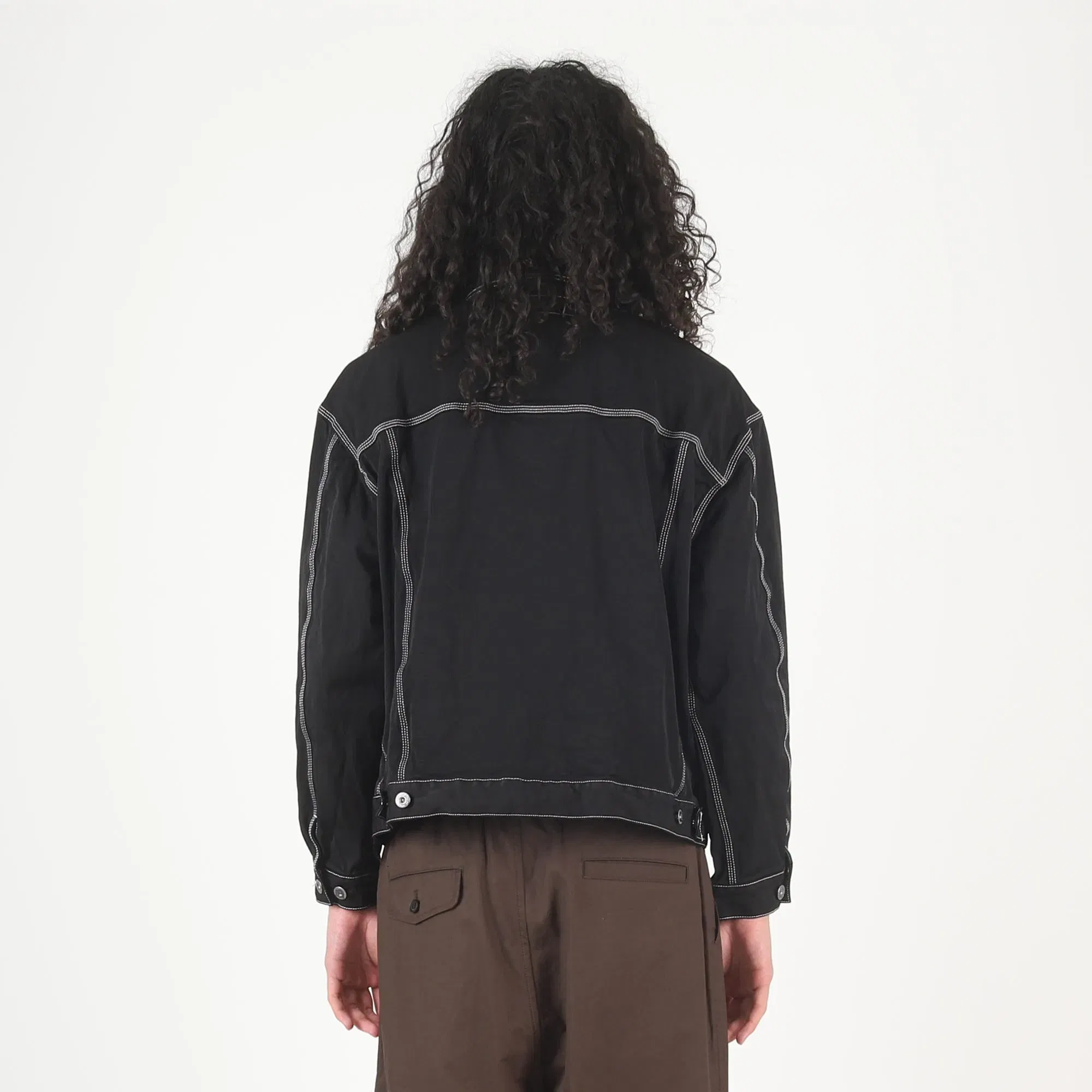 CDG HOMME Nylon Spun Twill Garment Dyed Jacket - Black