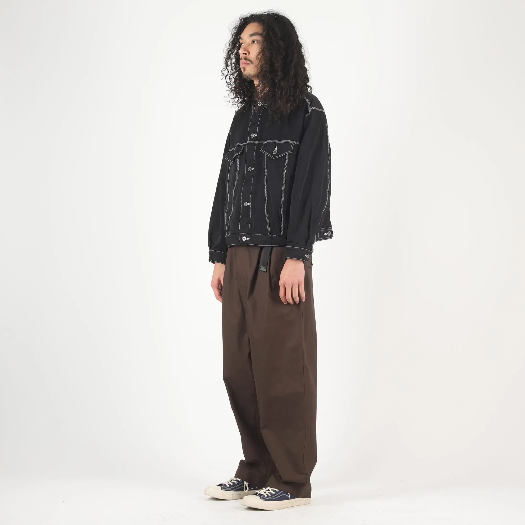 CDG HOMME Nylon Spun Twill Garment Dyed Jacket - Black