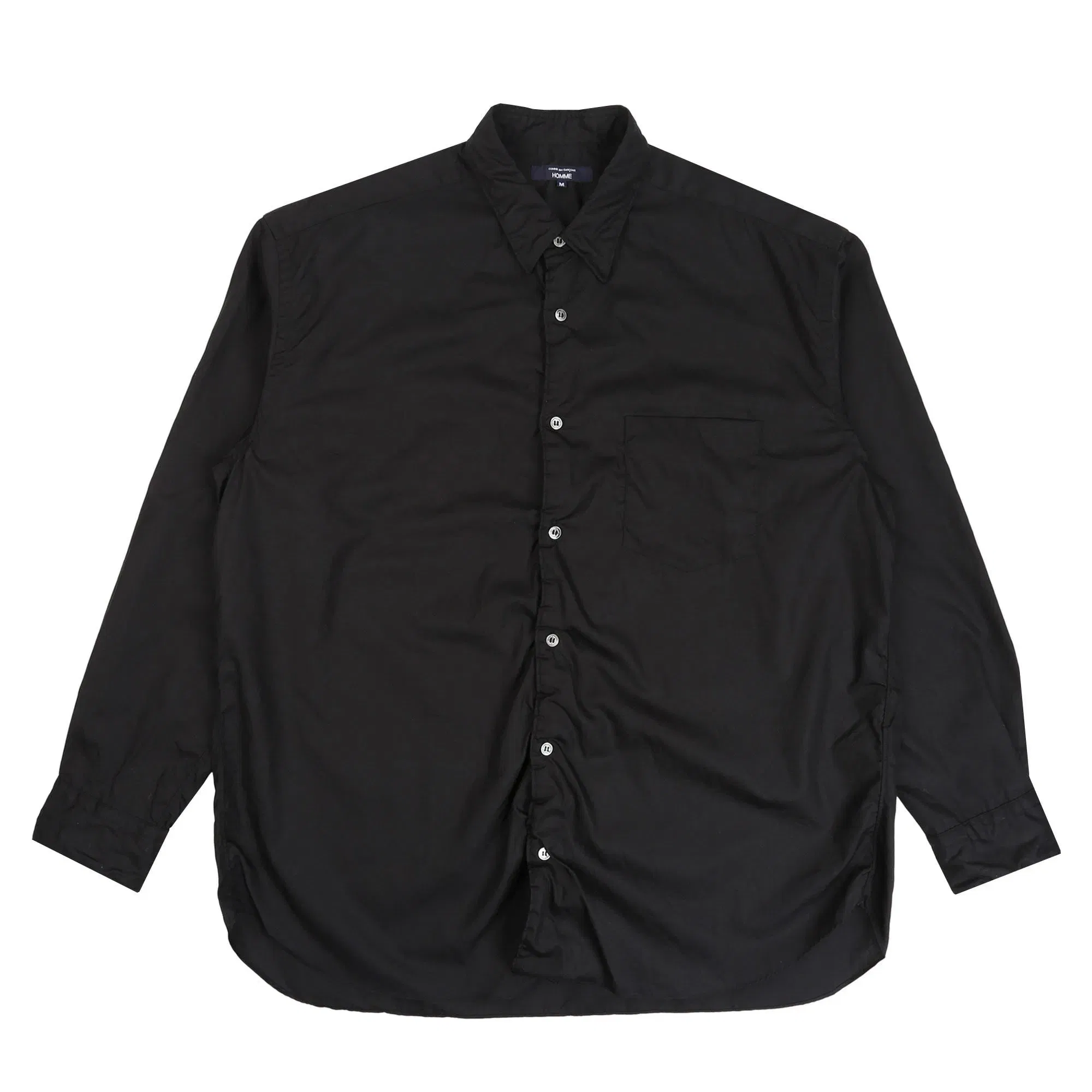 CDG HOMME Cotton Wool Garment Treated L/S Shirt - Black