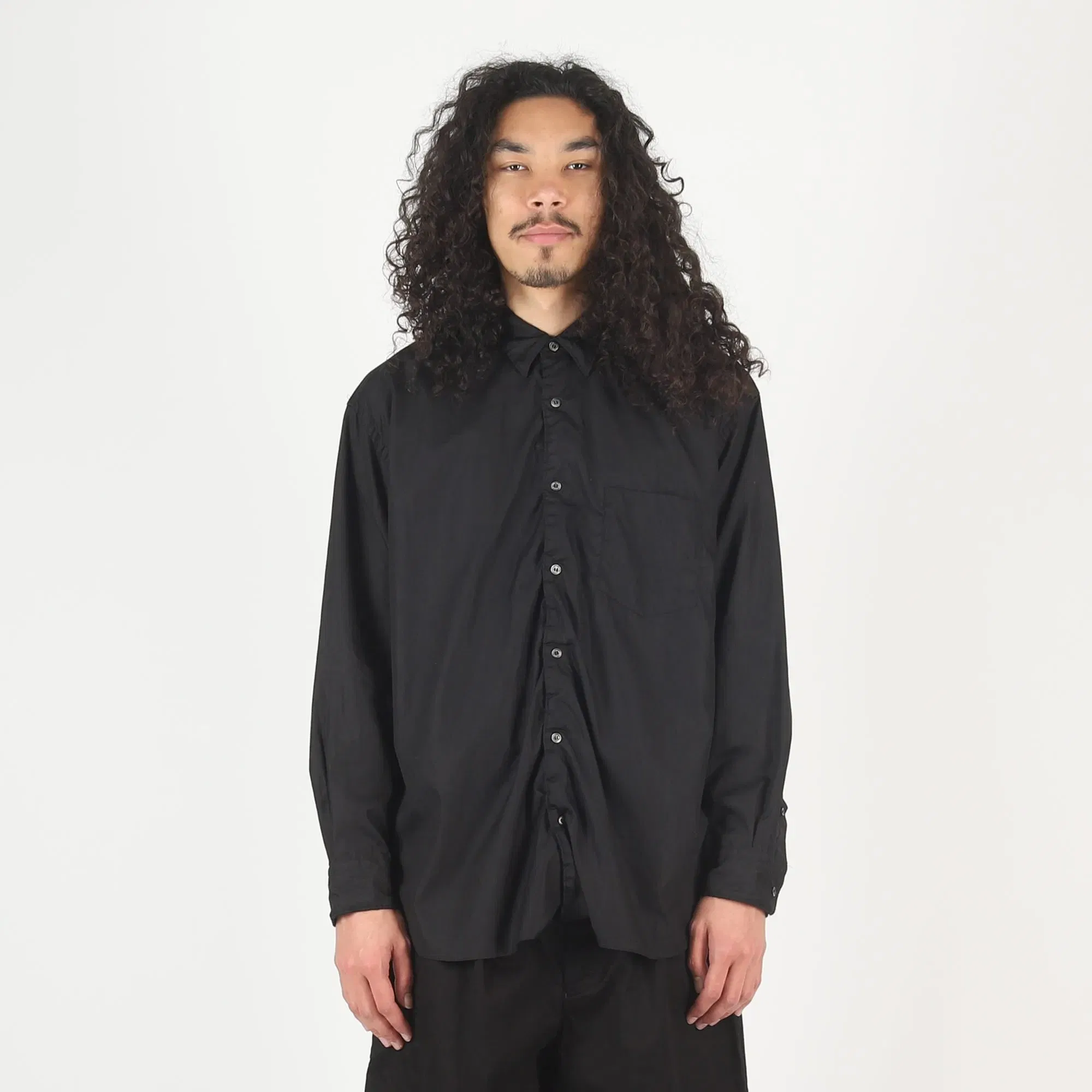 CDG HOMME Cotton Wool Garment Treated L/S Shirt - Black