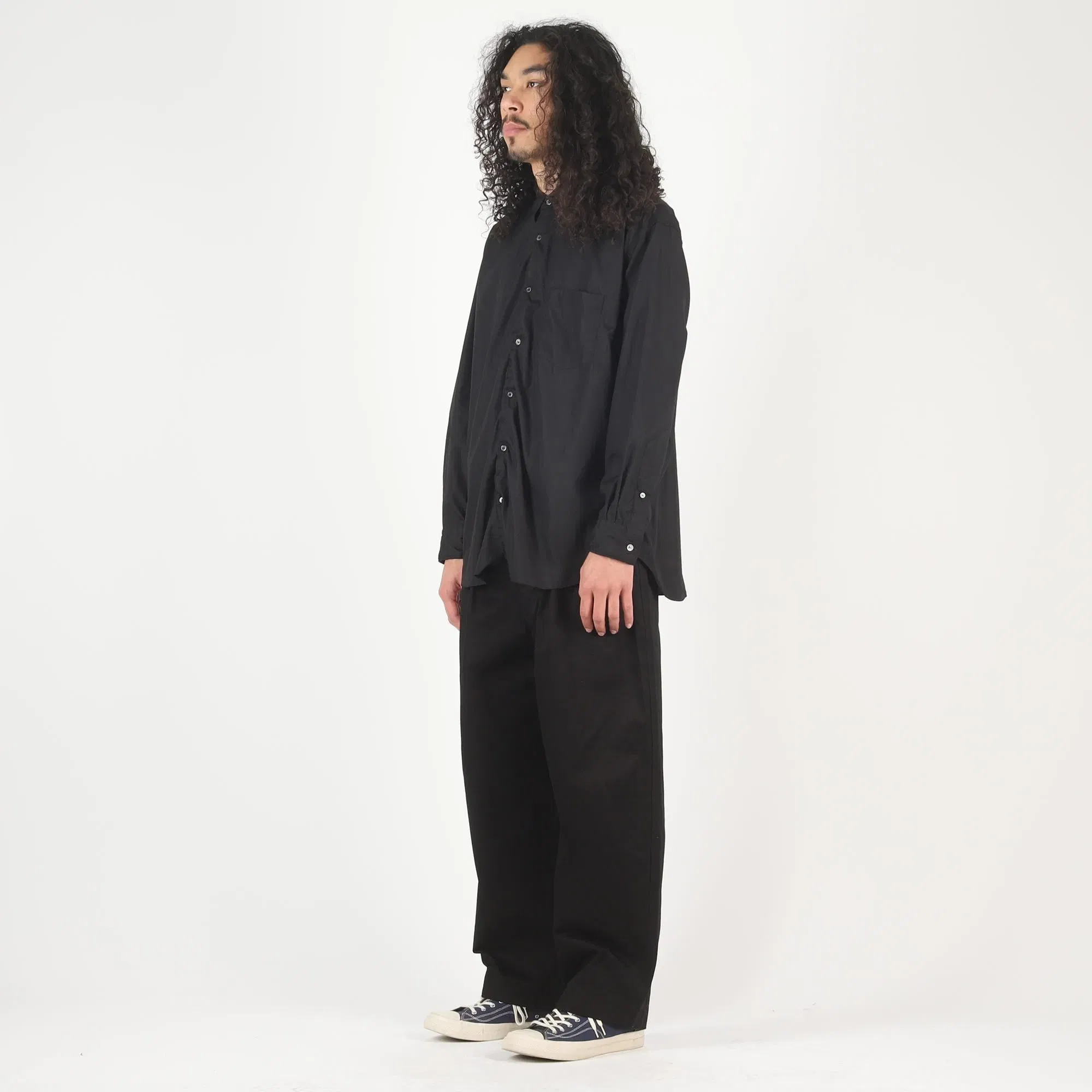 CDG HOMME Cotton Wool Garment Treated L/S Shirt - Black