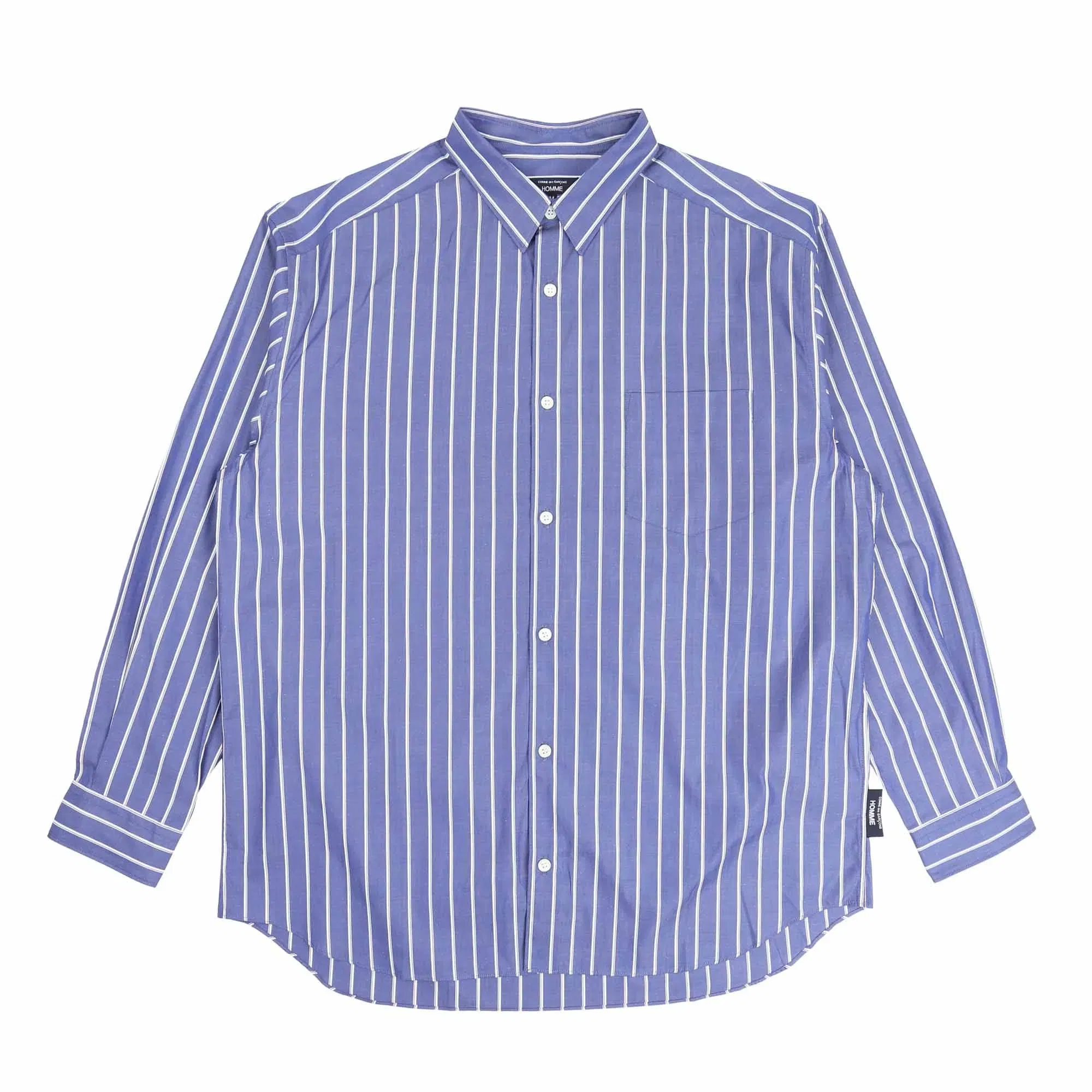CDG HOMME Cotton Stripe L/S Shirt - Navy/White