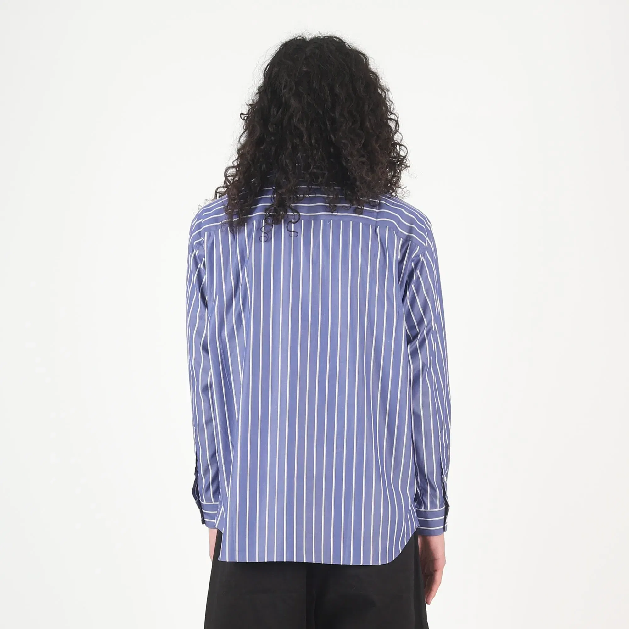 CDG HOMME Cotton Stripe L/S Shirt - Navy/White