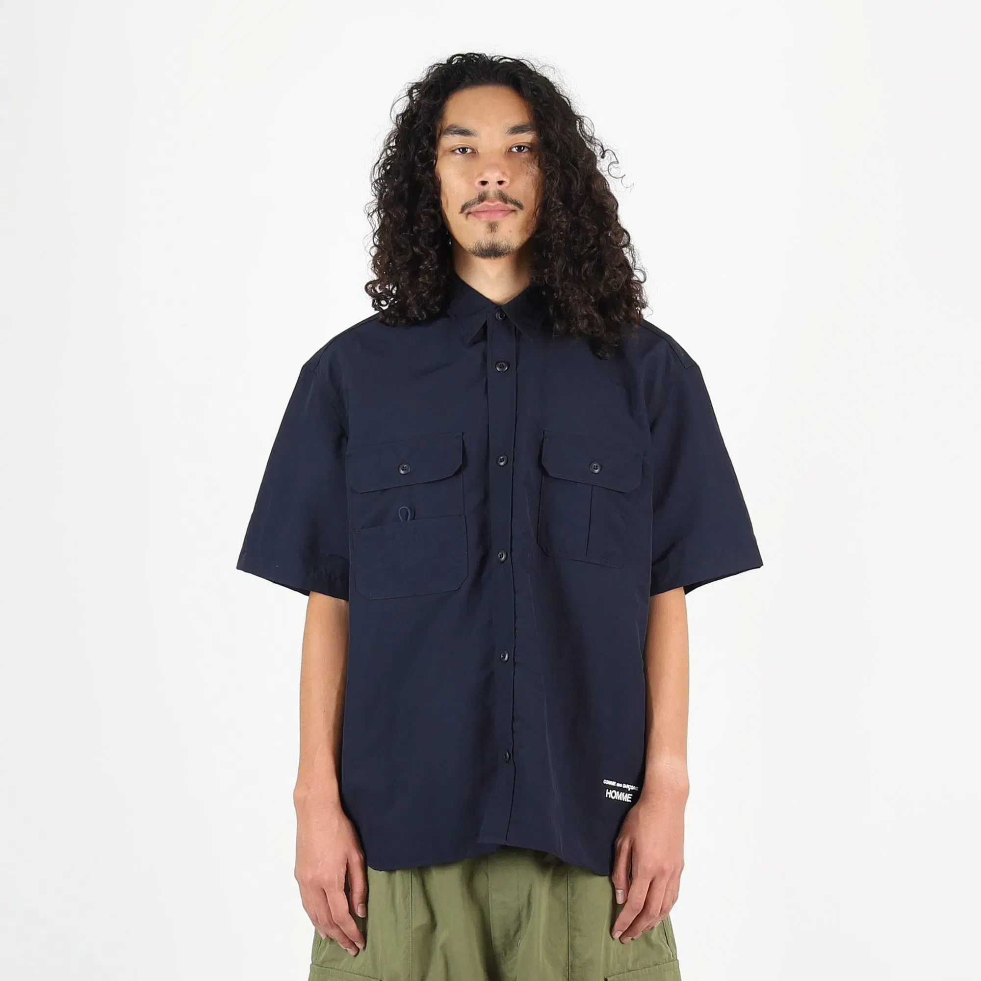 CDG HOMME Nylon Tussah Shirt - Navy