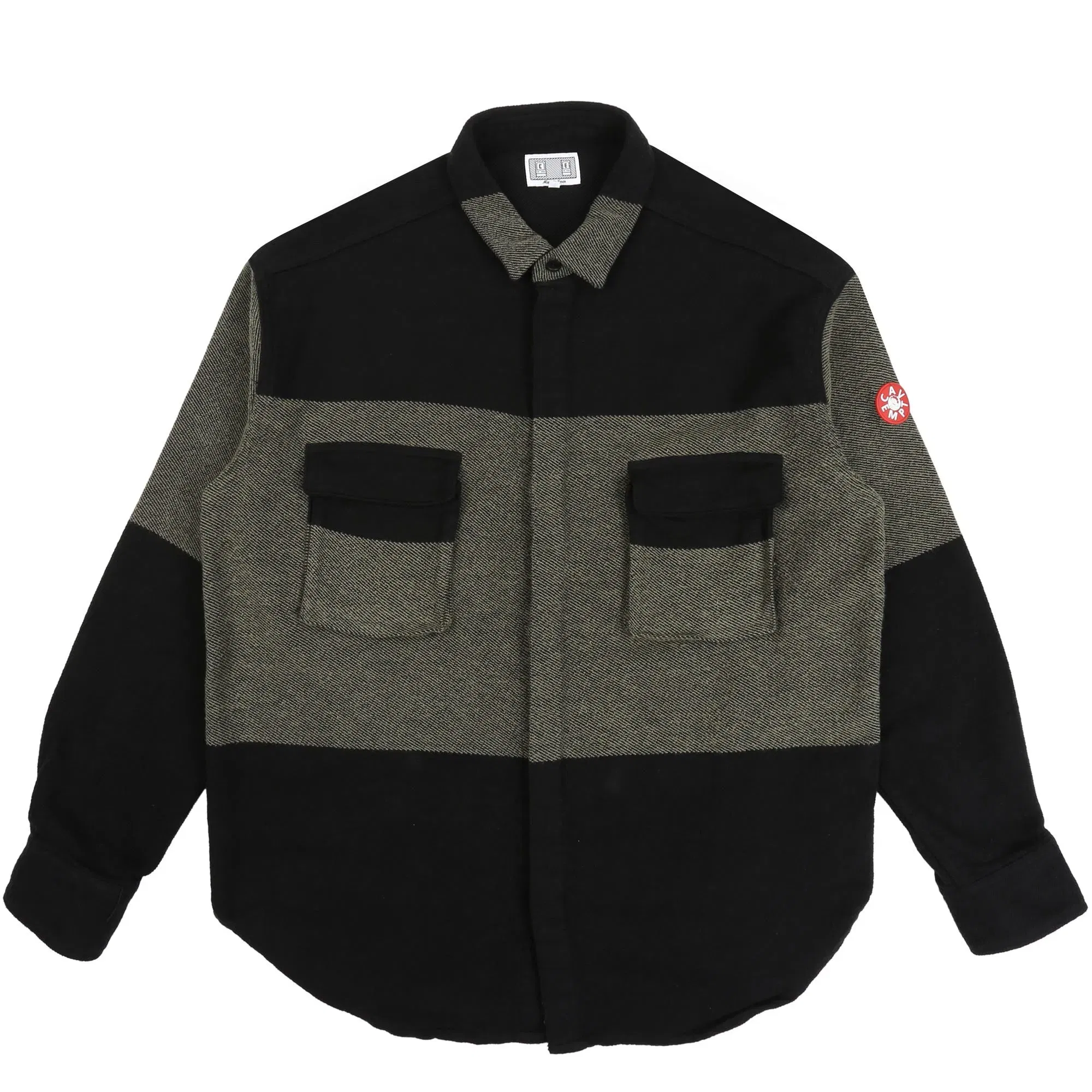 Cav Empt Stripe Flannel Big Shirt - Khaki