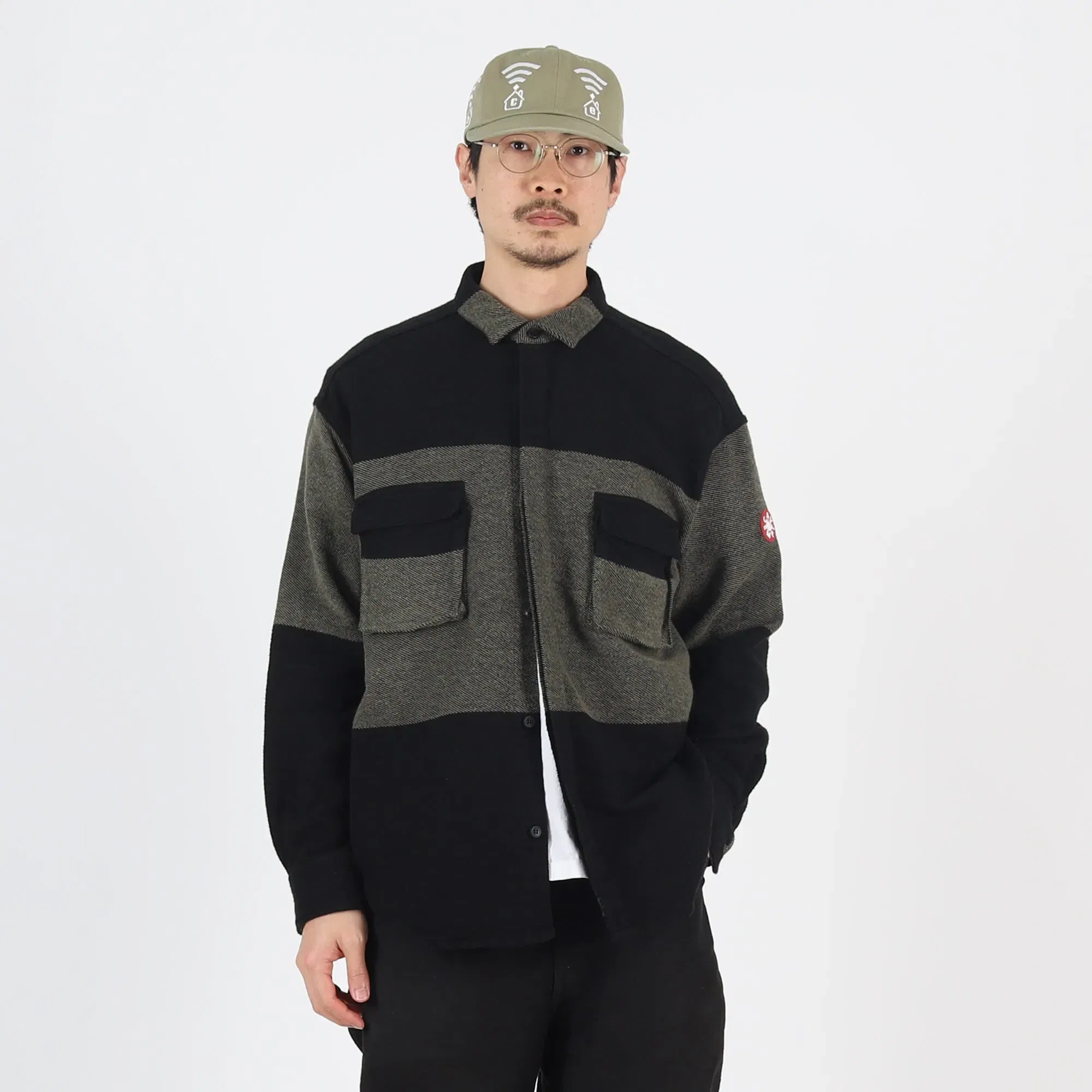 Cav Empt Stripe Flannel Big Shirt - Khaki