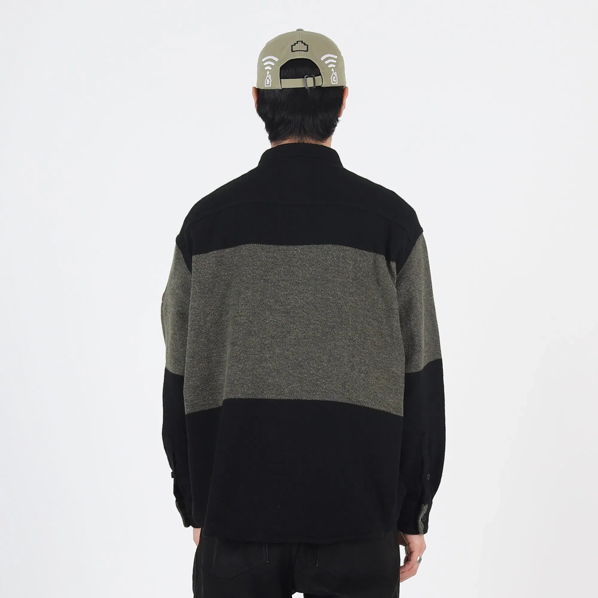 Cav Empt Stripe Flannel Big Shirt - Khaki