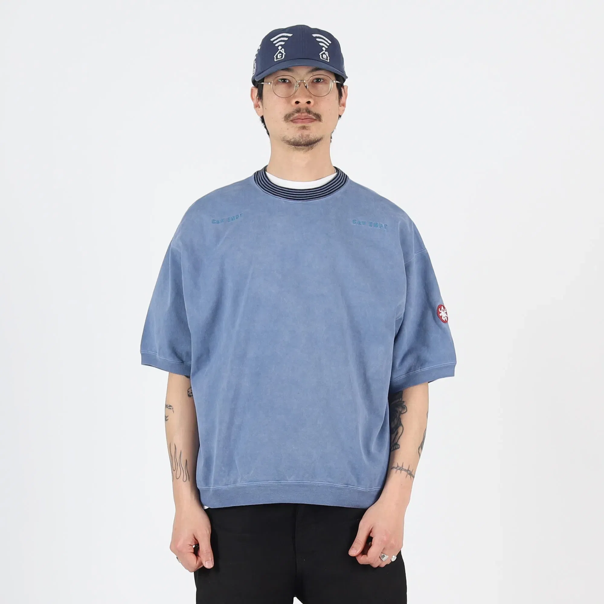 Cav Empt Overdye Cotton Jersey S/S Crew - Navy