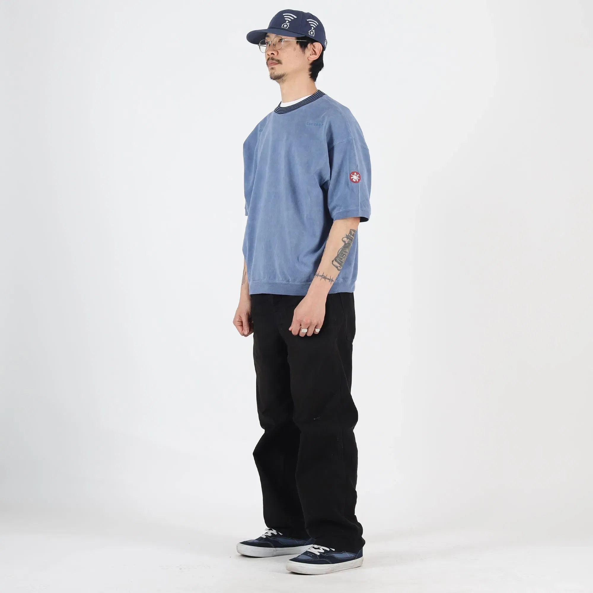 Cav Empt Overdye Cotton Jersey S/S Crew - Navy
