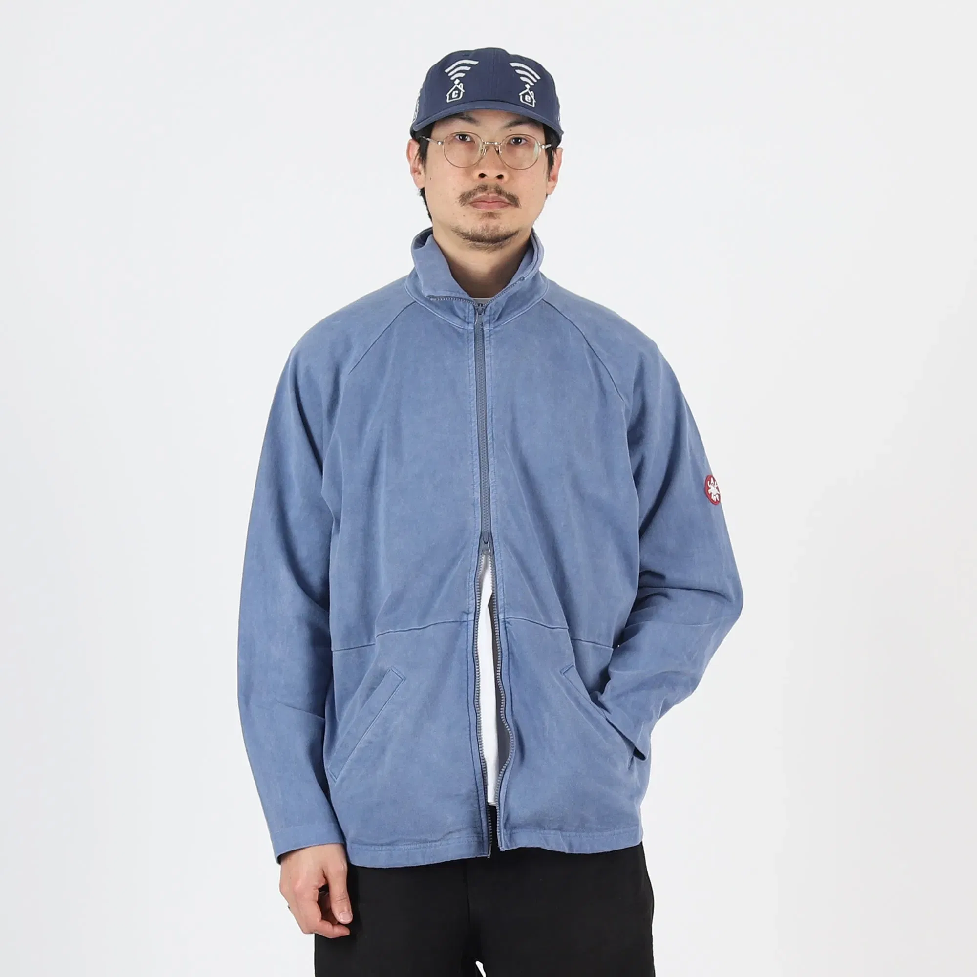 Cav Empt Overdye Cotton Jersey Zip Up - Navy