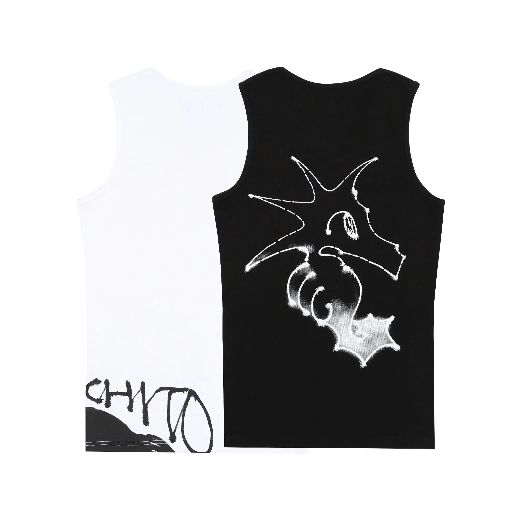 CHITO Ribbed Tank Top 2-Pack - White/Black
