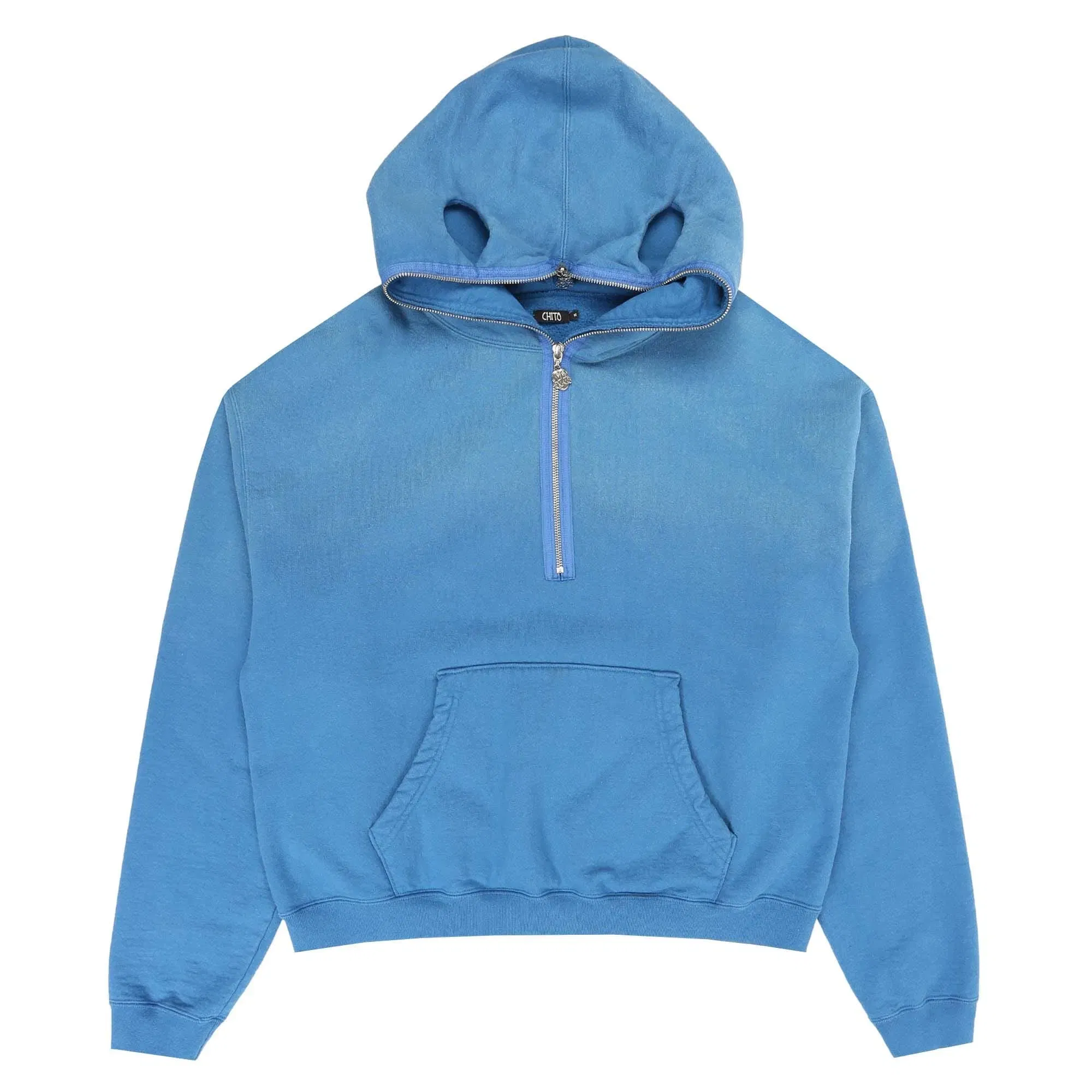 CHITO Shiny Finesse Pup 1/4 Zip Pullover - Washed Blue
