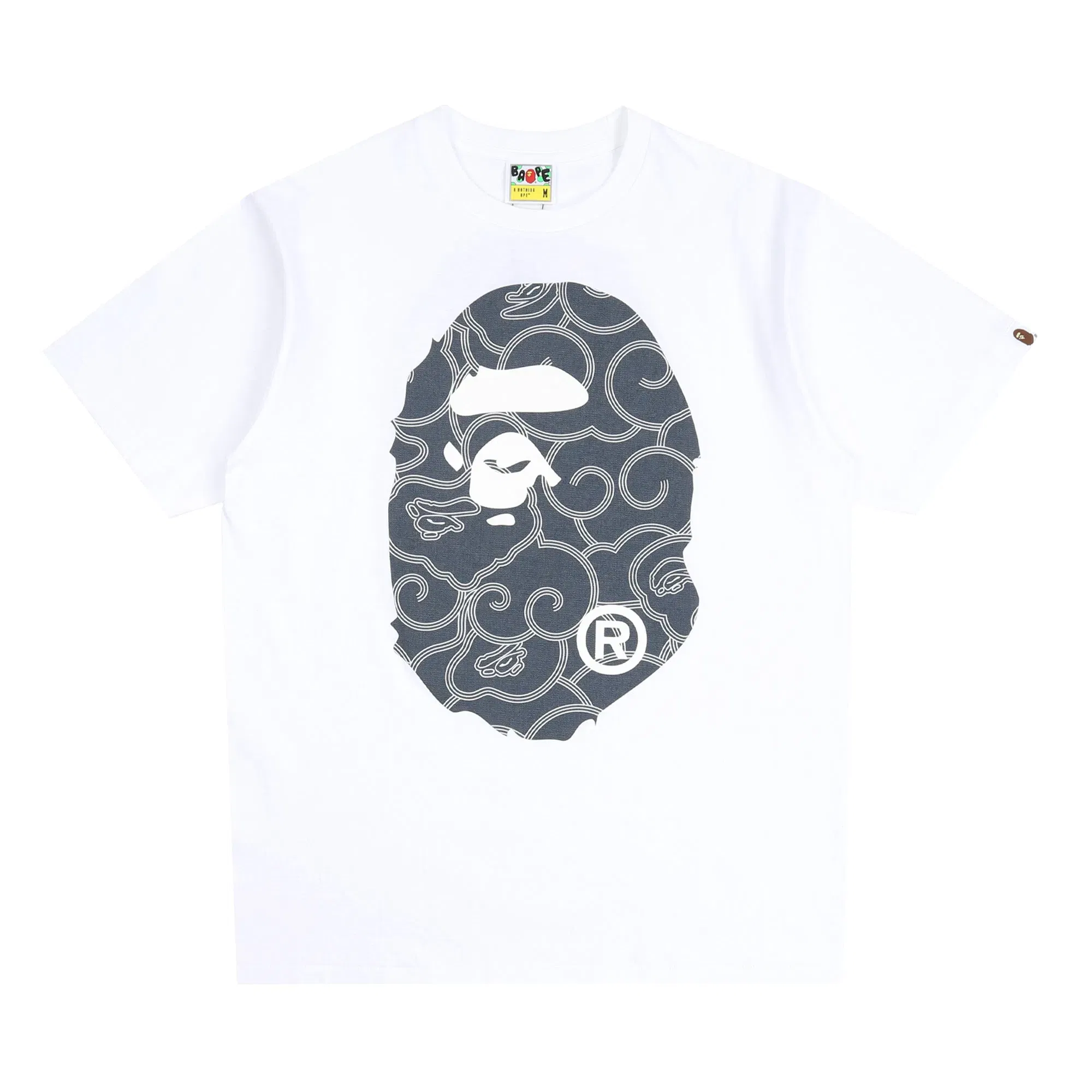 BAPE Japanese Cloud Camo Big Ape Head T-Shirt - White