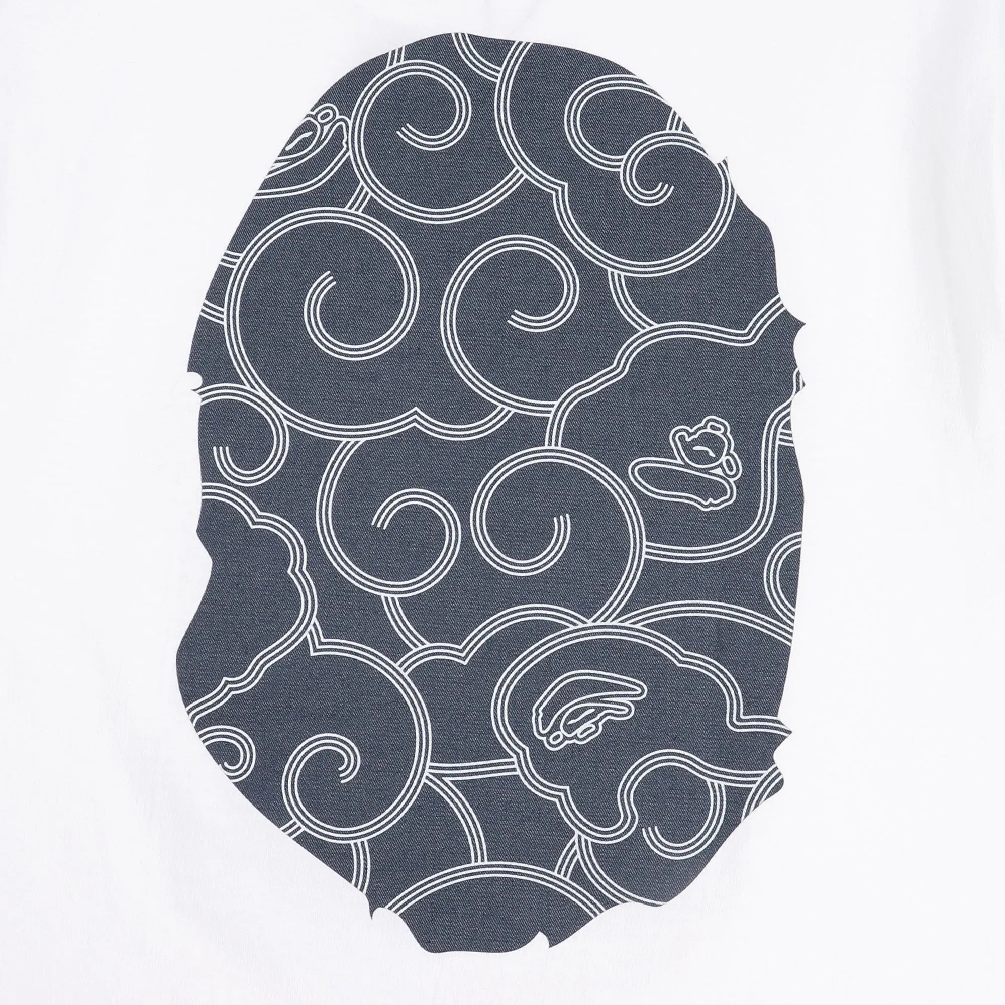 BAPE Japanese Cloud Camo Big Ape Head T-Shirt - White