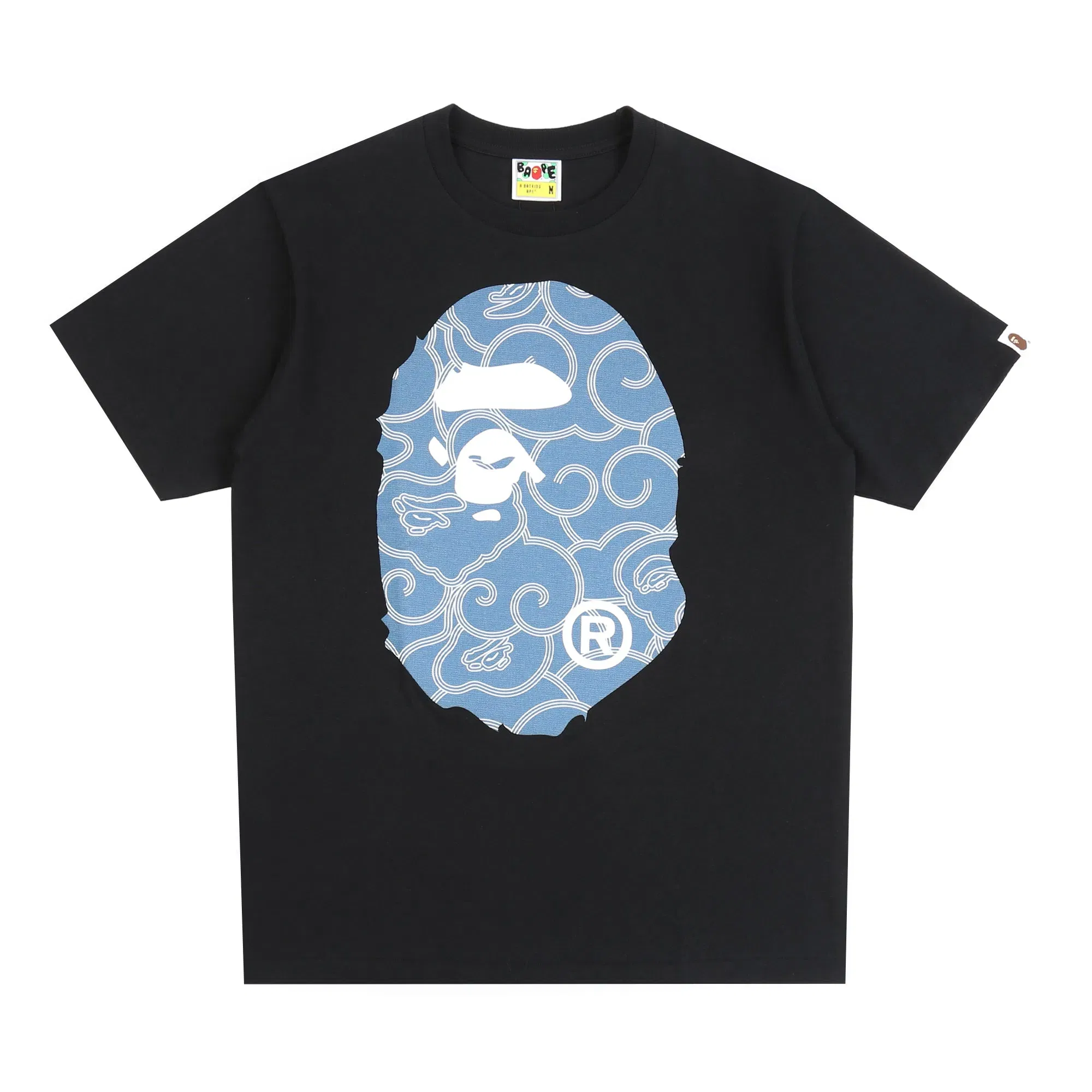 BAPE Japanese Cloud Camo Big Ape Head T-Shirt - Black