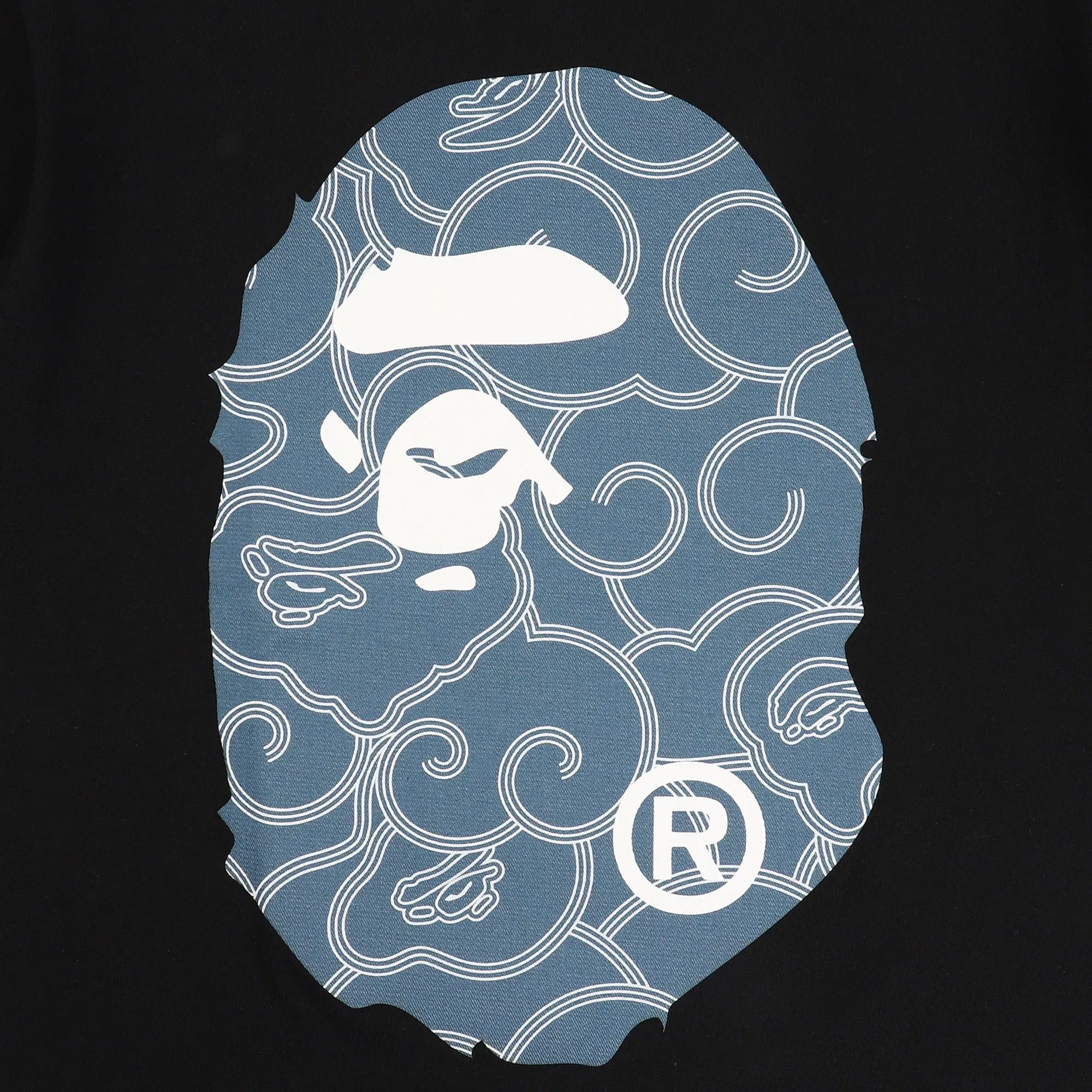 BAPE Japanese Cloud Camo Big Ape Head T-Shirt - Black