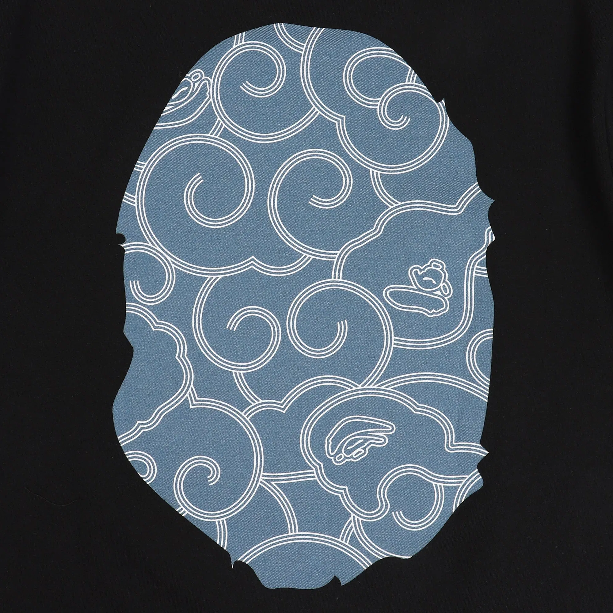 BAPE Japanese Cloud Camo Big Ape Head T-Shirt - Black