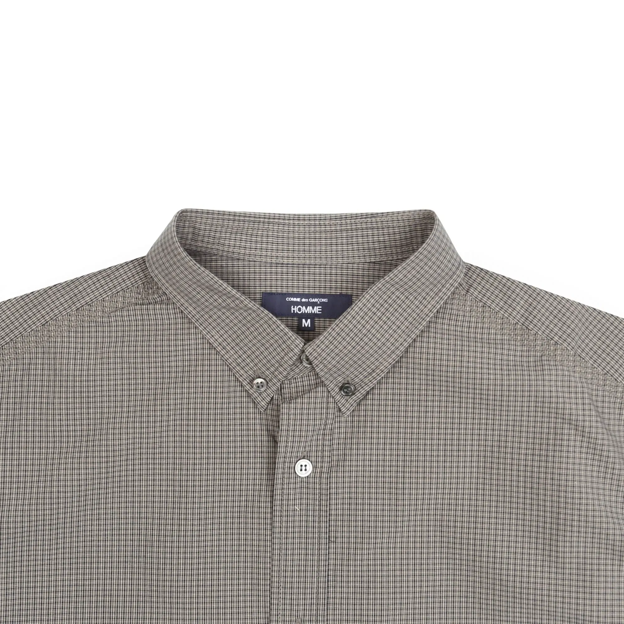 CDG HOMME Cotton Check Shirt - Brown